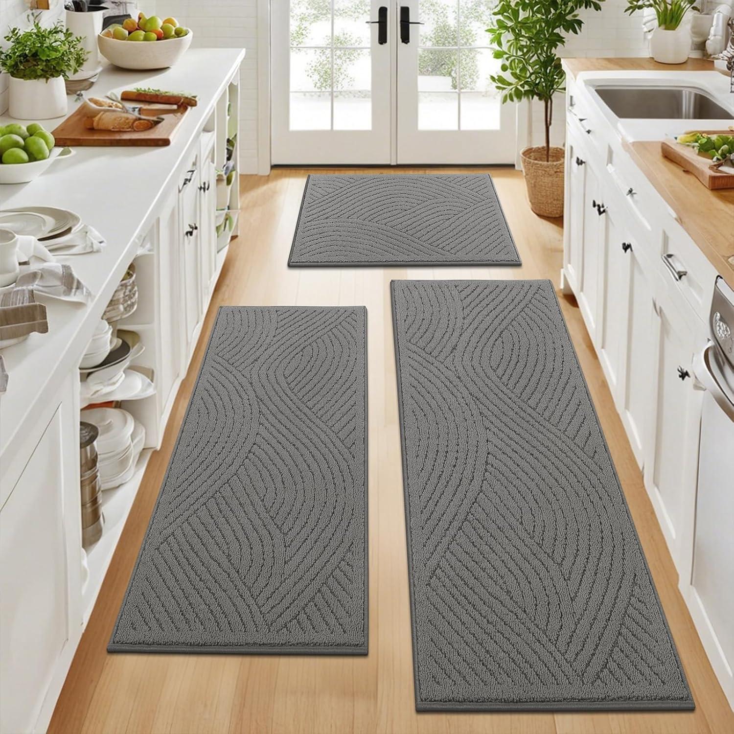 Conjunto de Alfombrillas de Cocina SHACOS 3 Piezas Antideslizantes