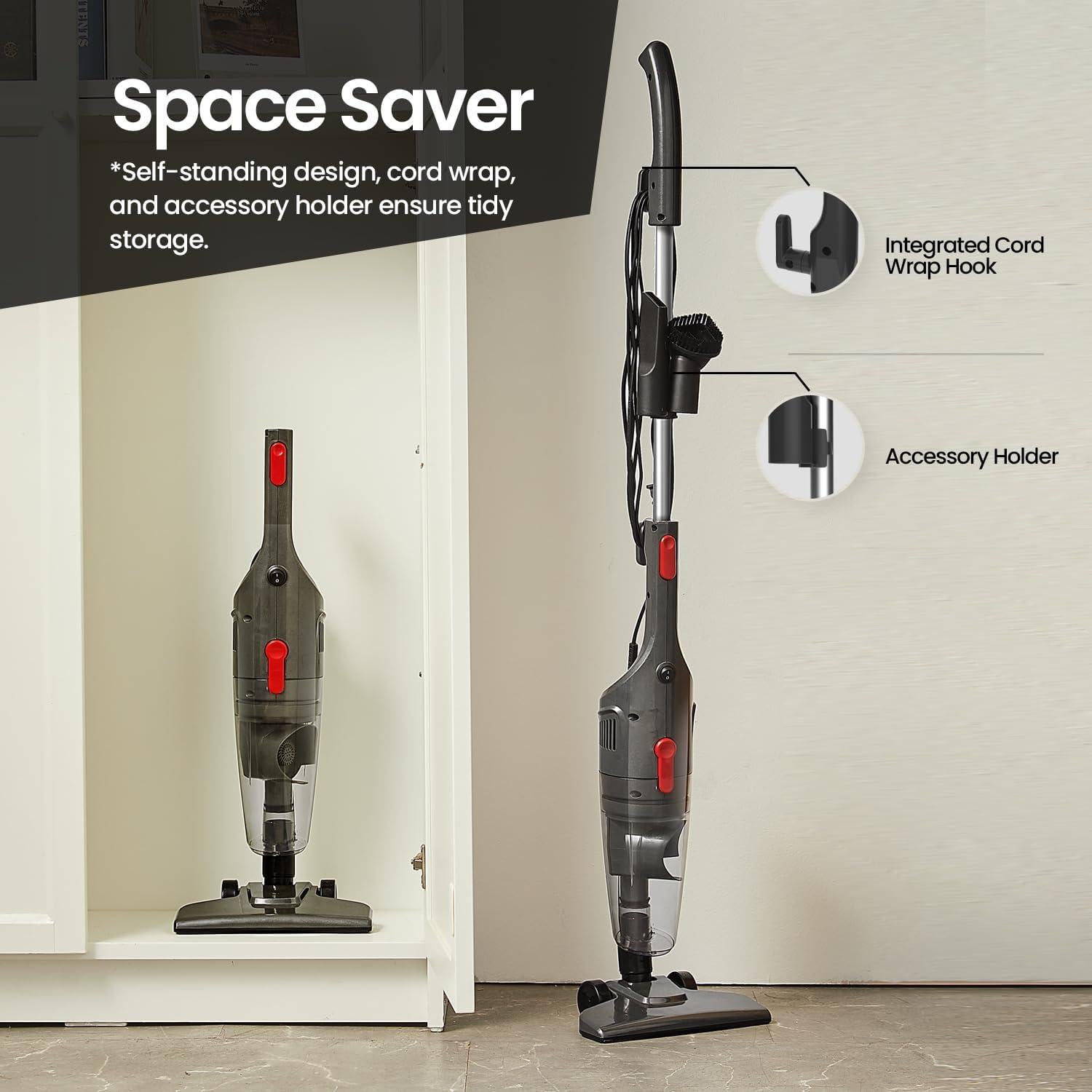 Aspiradora RONEAIR W800-M 600W 1.2L con Cable 5m y Filtro Lavable