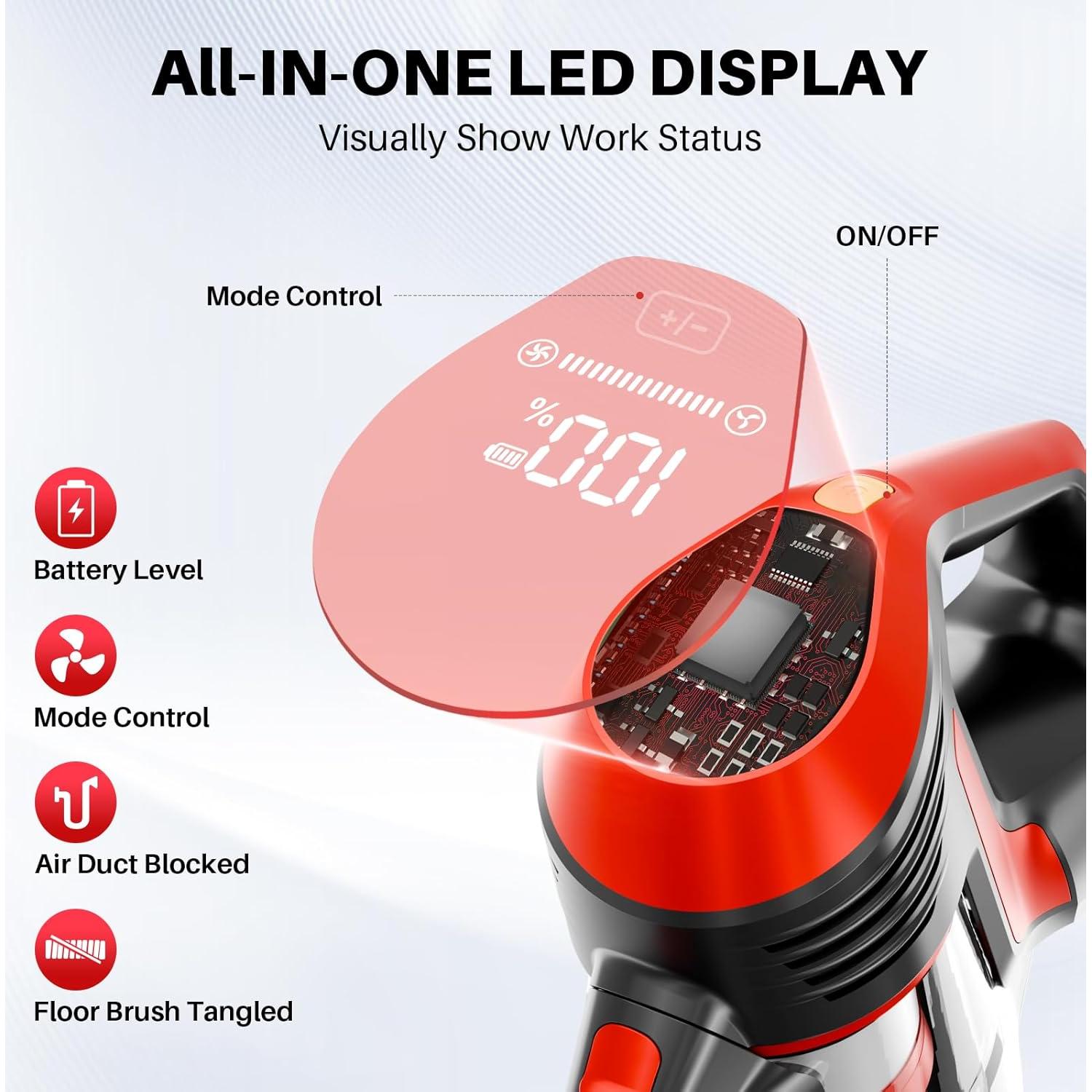 Aspiradora Inalámbrica BSNAW XL-678A 35Kpa 45 Min 8 en 1