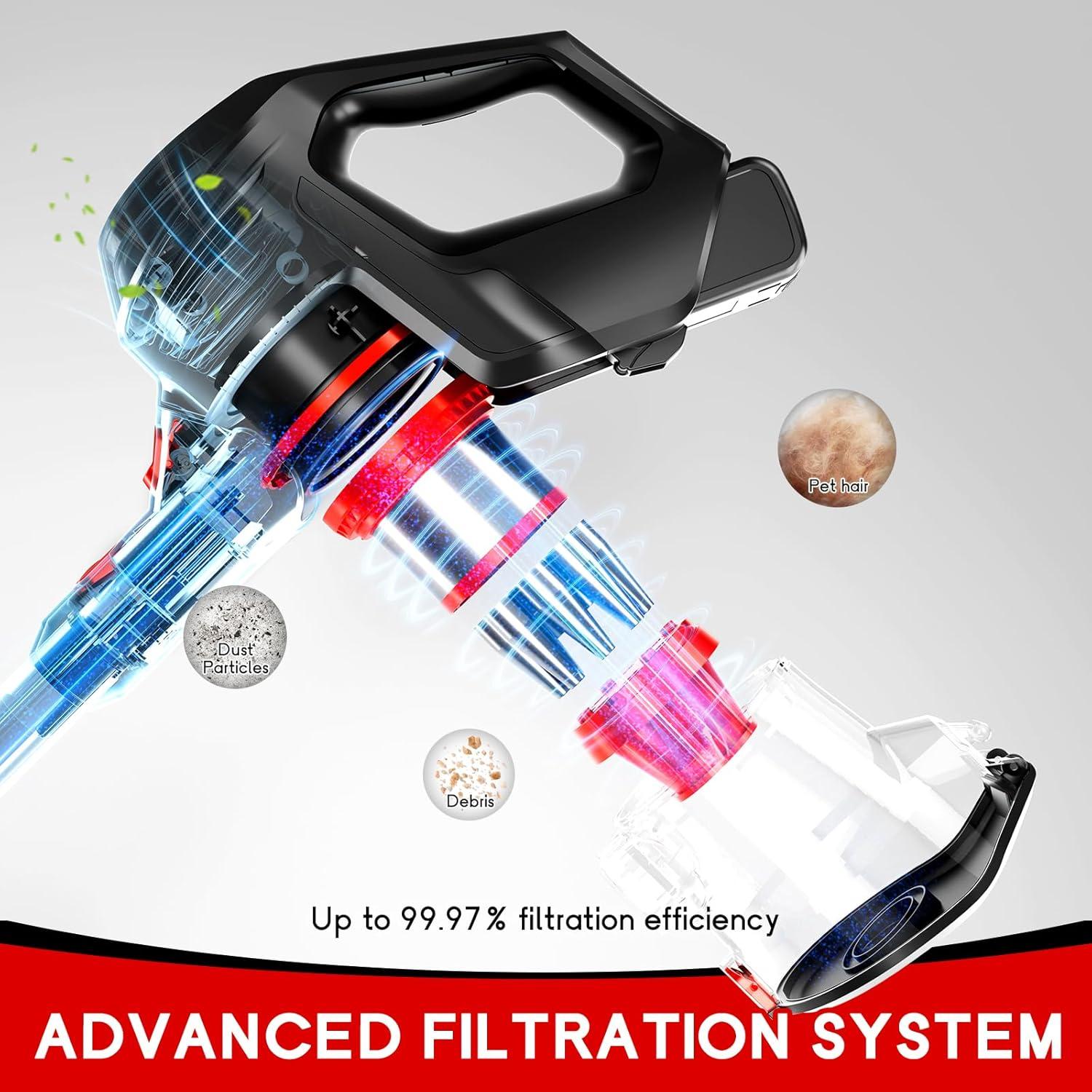 Aspiradora Inalámbrica BSNAW XL-678A 35Kpa 45 Min 8 en 1