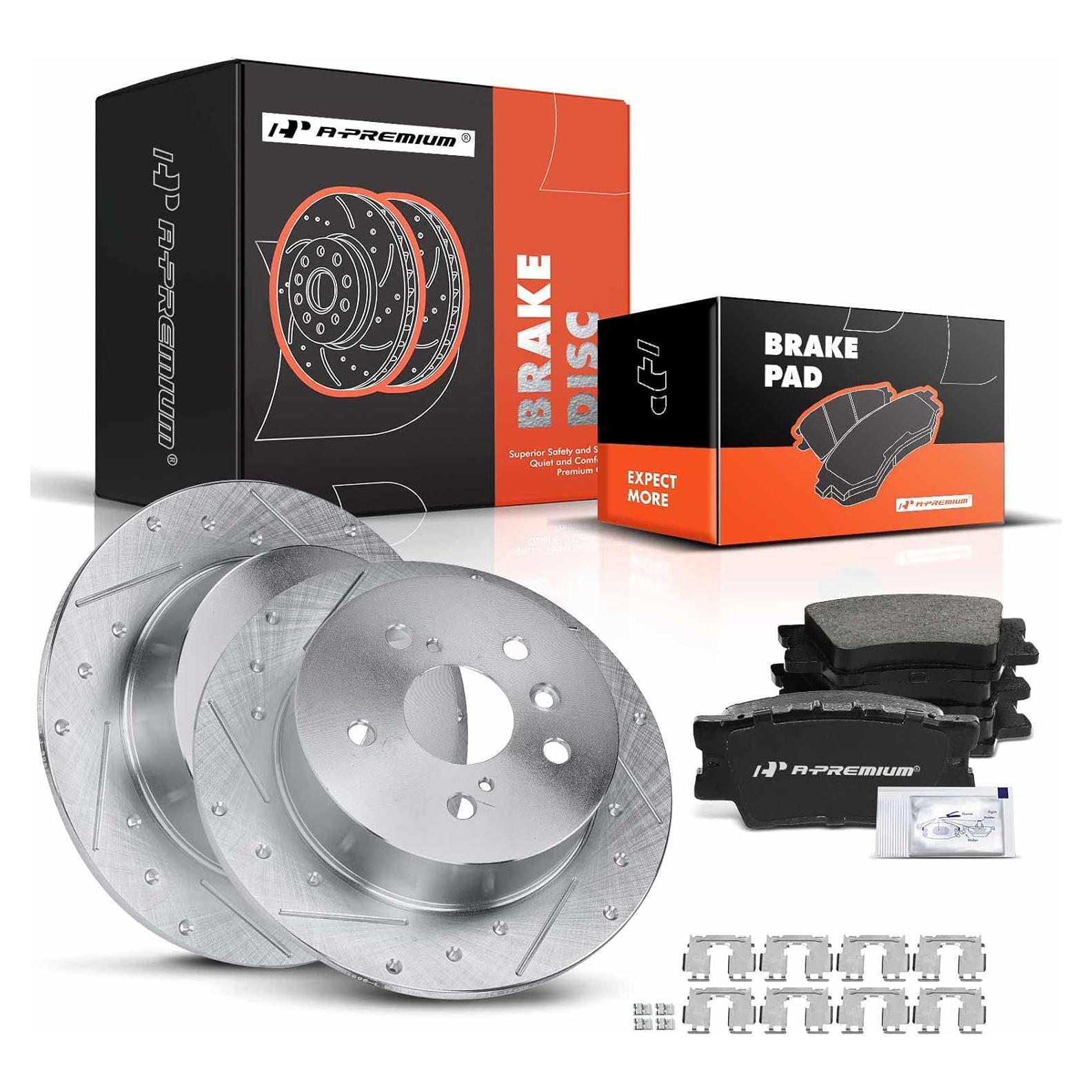 Discos de Freno Traseros Perforados A-Premium + Pastillas Cerámicas