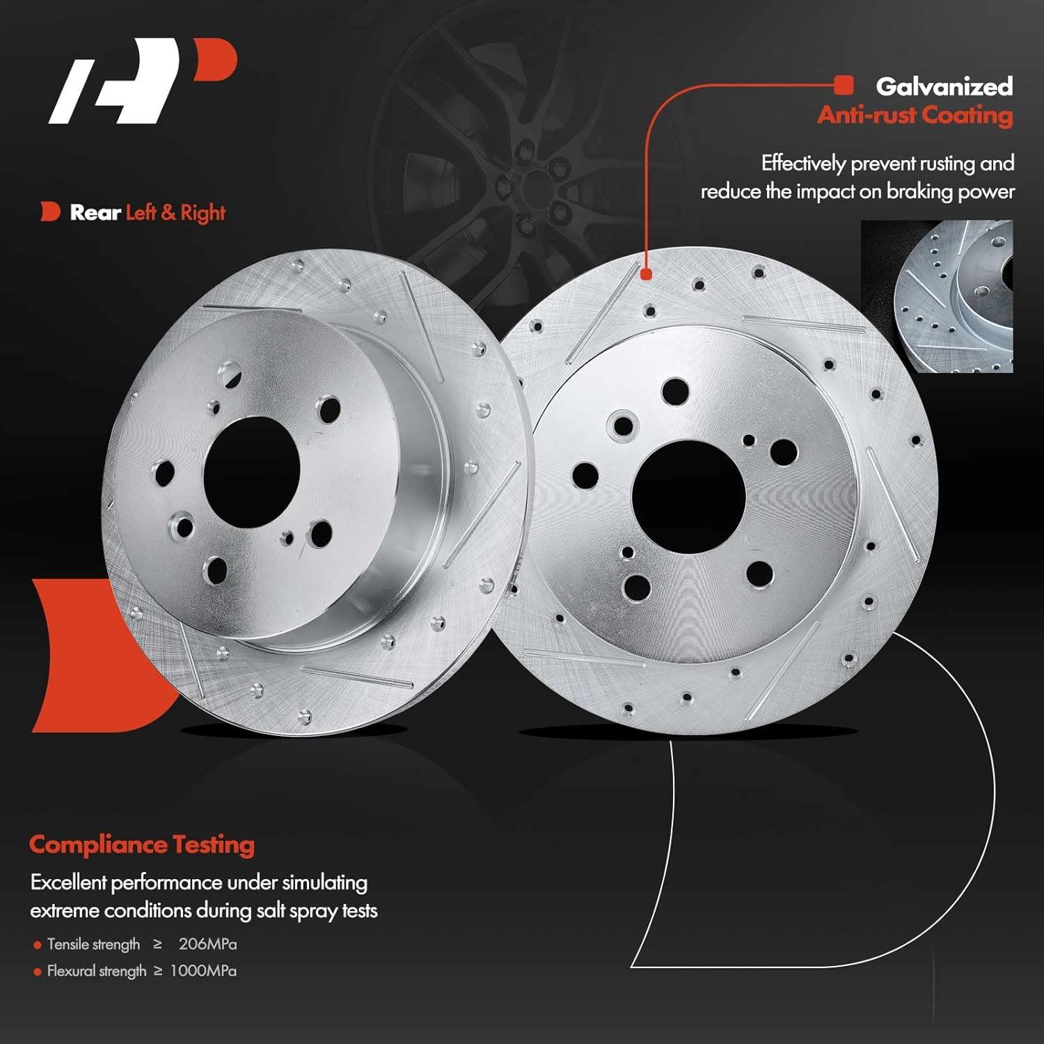 Discos de Freno Traseros Perforados A-Premium + Pastillas Cerámicas