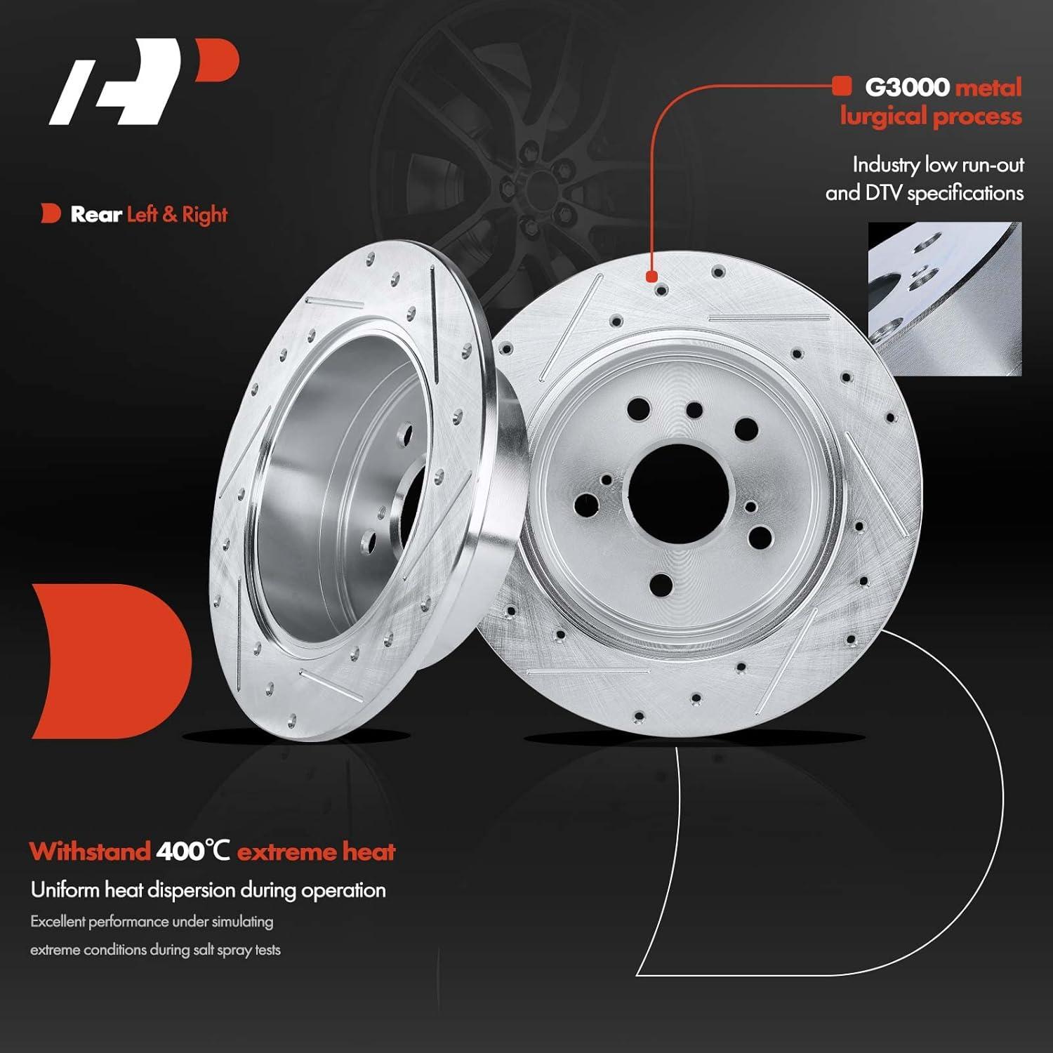 Discos de Freno Traseros Perforados A-Premium + Pastillas Cerámicas