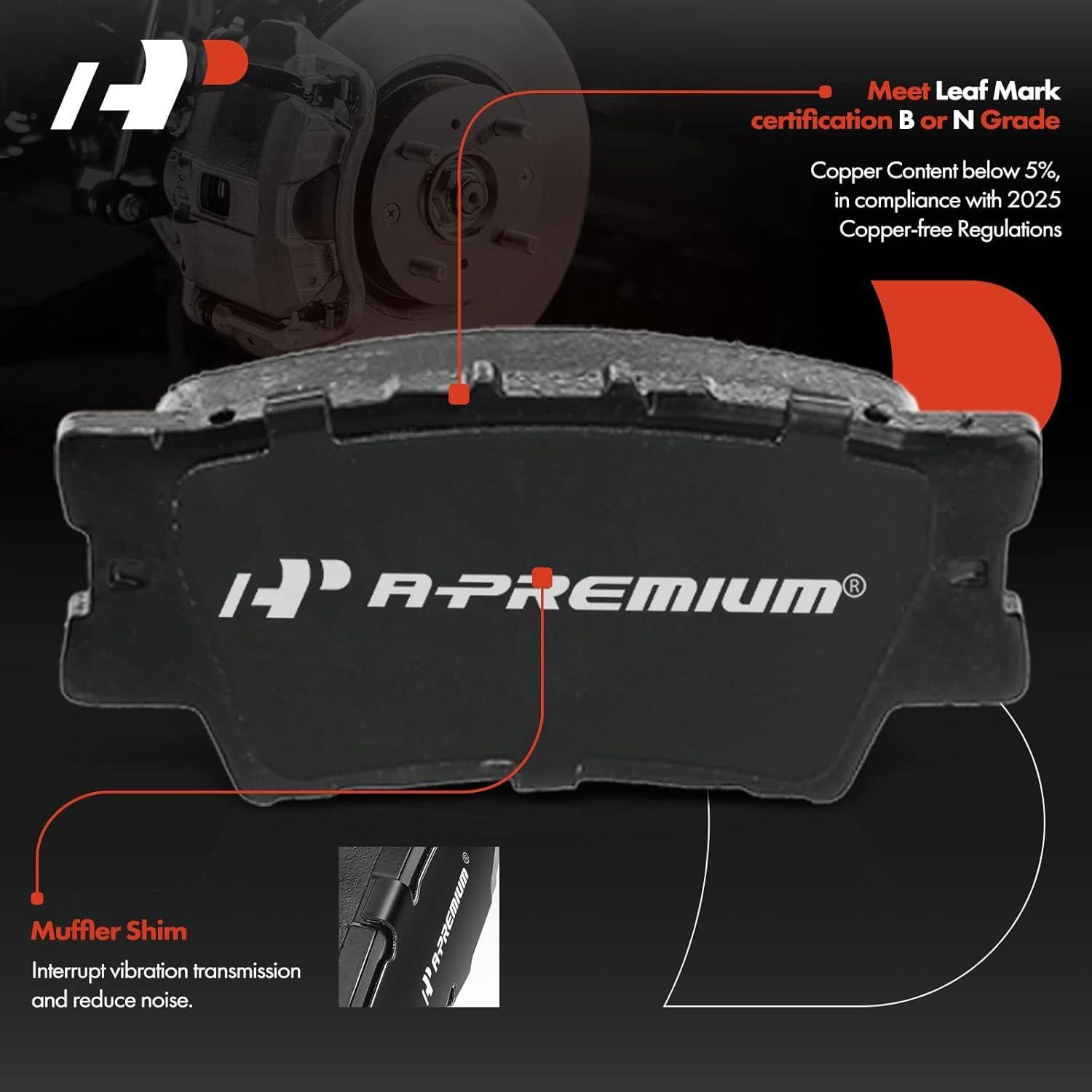 Discos de Freno Traseros Perforados A-Premium + Pastillas Cerámicas