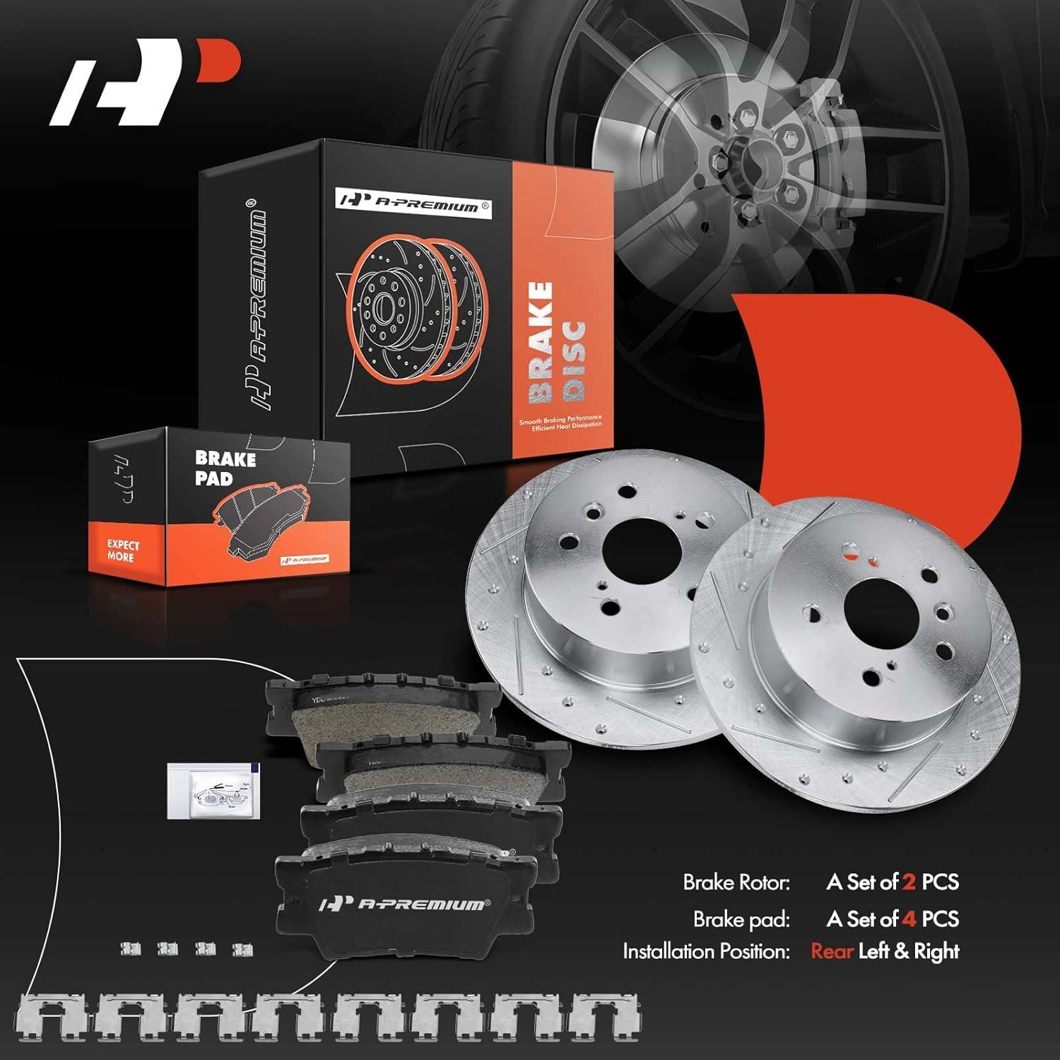 Discos de Freno Traseros Perforados A-Premium + Pastillas Cerámicas