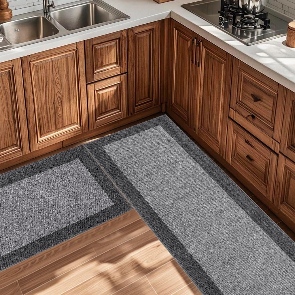 Juego de 2 alfombrillas de cocina DOMUSTEX antideslizantes 61x91cm y 61x152cm