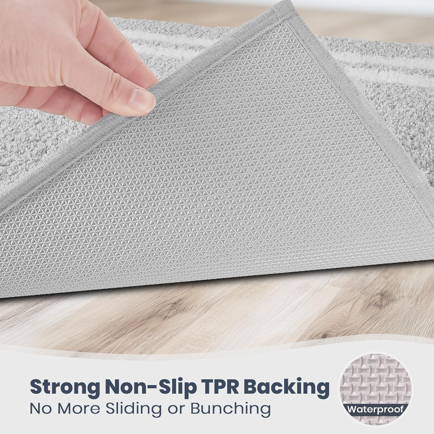 Alfombra de Baño PURRUGS Antideslizante 50x76 cm Gris Claro