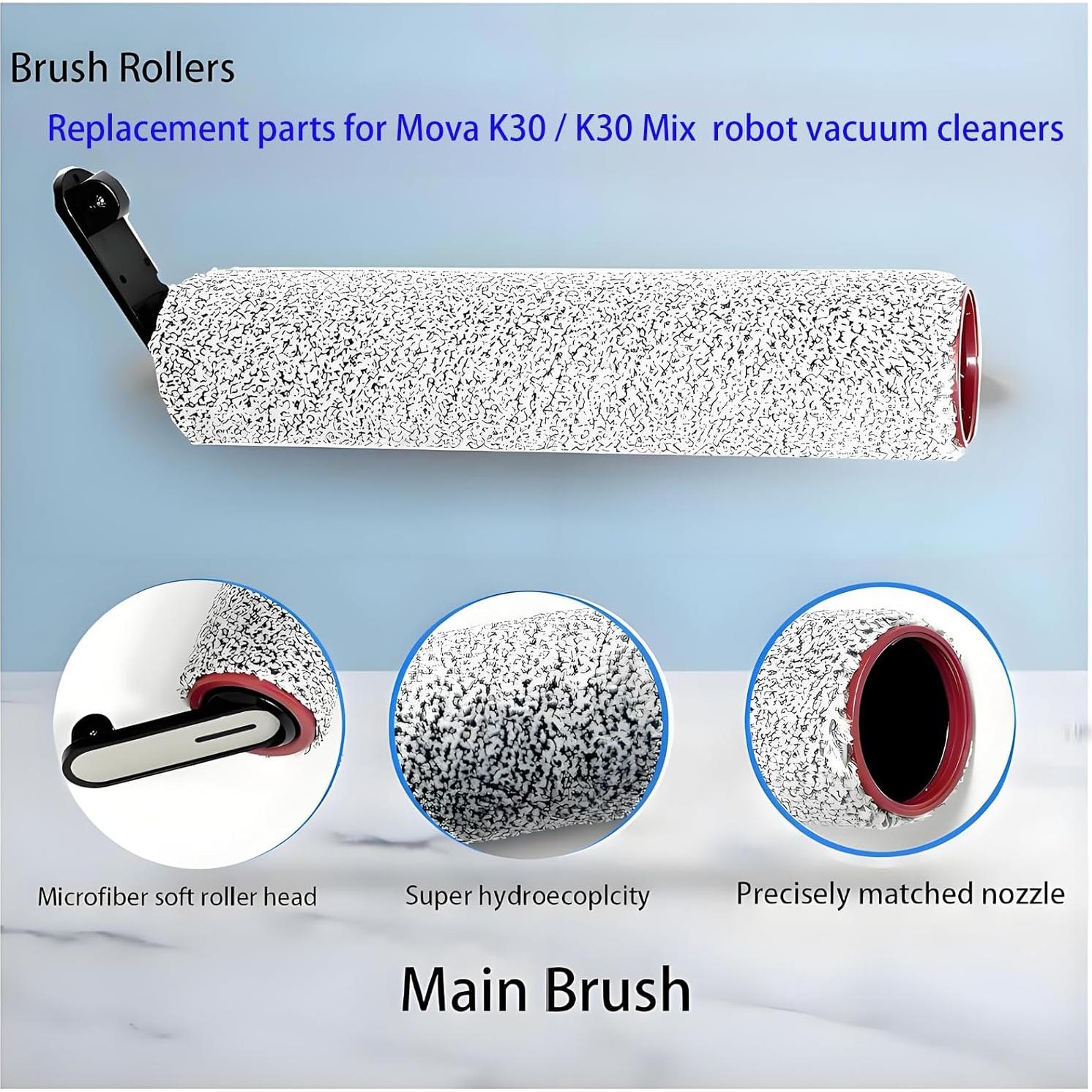 Kit de Reemplazo para Aspiradora Mova K30 - 2 Rodillos y 2 Filtros