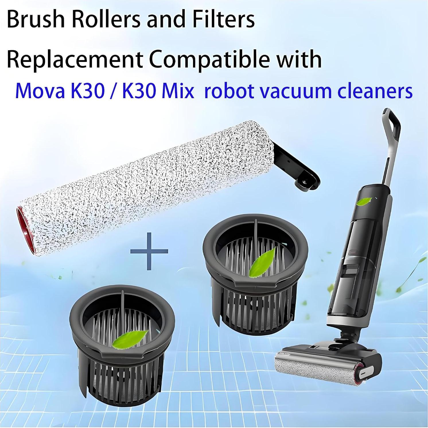 Kit de Reemplazo para Aspiradora Mova K30 - 2 Rodillos y 2 Filtros