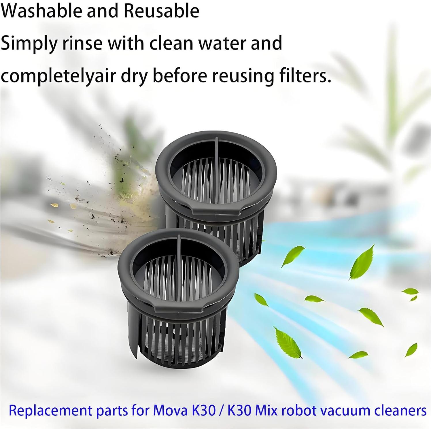 Kit de Reemplazo para Aspiradora Mova K30 - 2 Rodillos y 2 Filtros