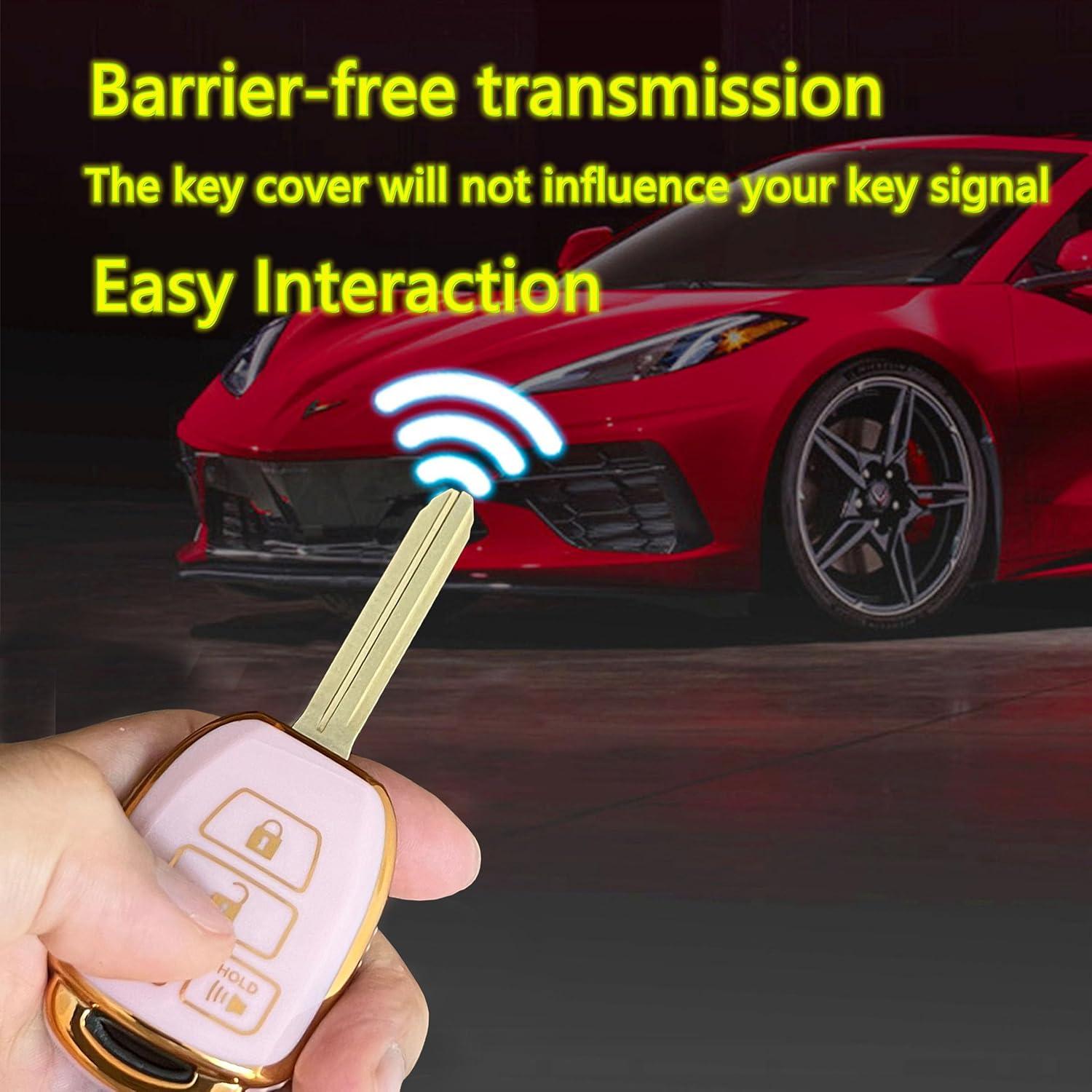 Cubierta de Llave Inteligente Toyota QIXIUBIA 3 Botones Rosa