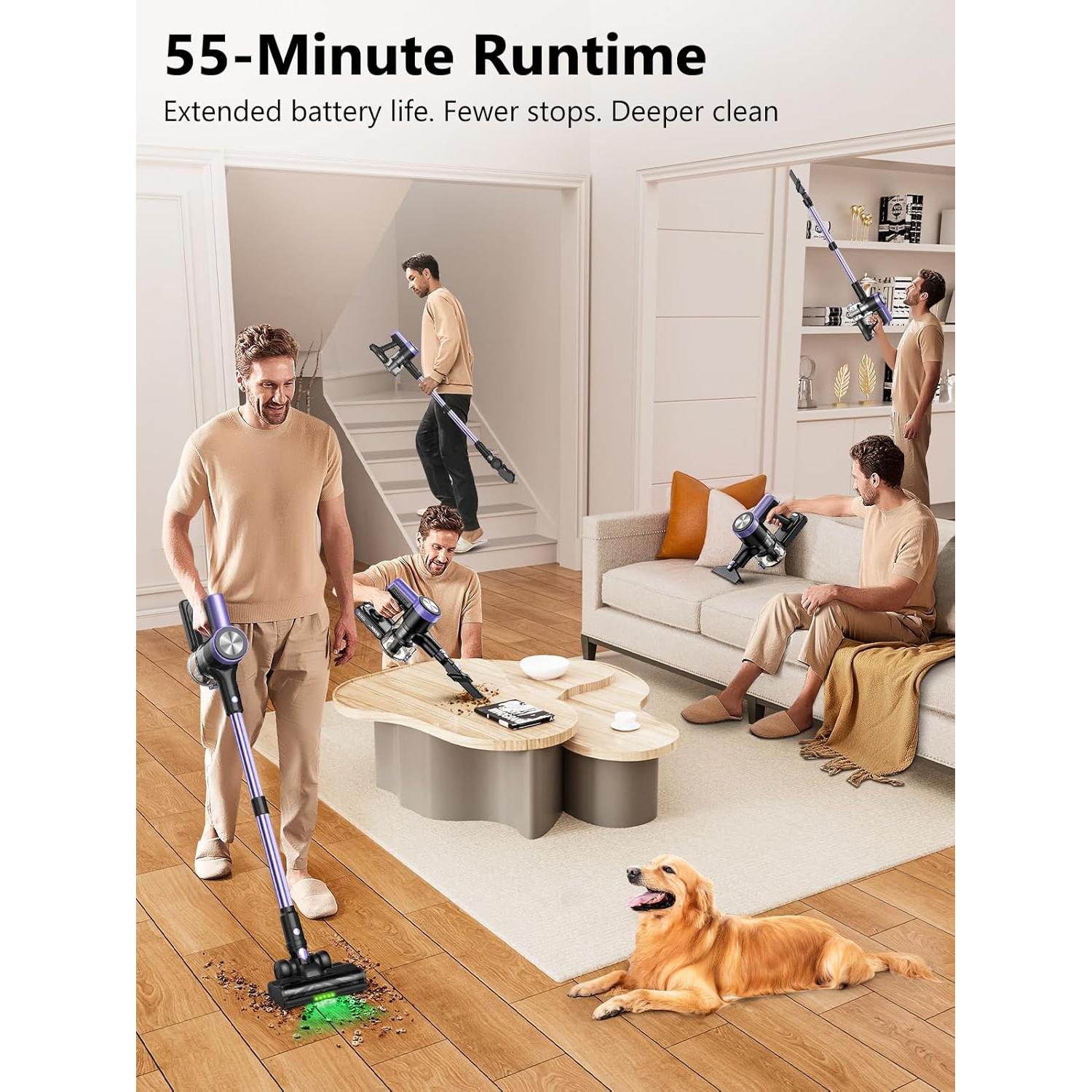 Aspiradora Inalámbrica OIRFND H28 500W 55 Minutos con Filtro HEPA