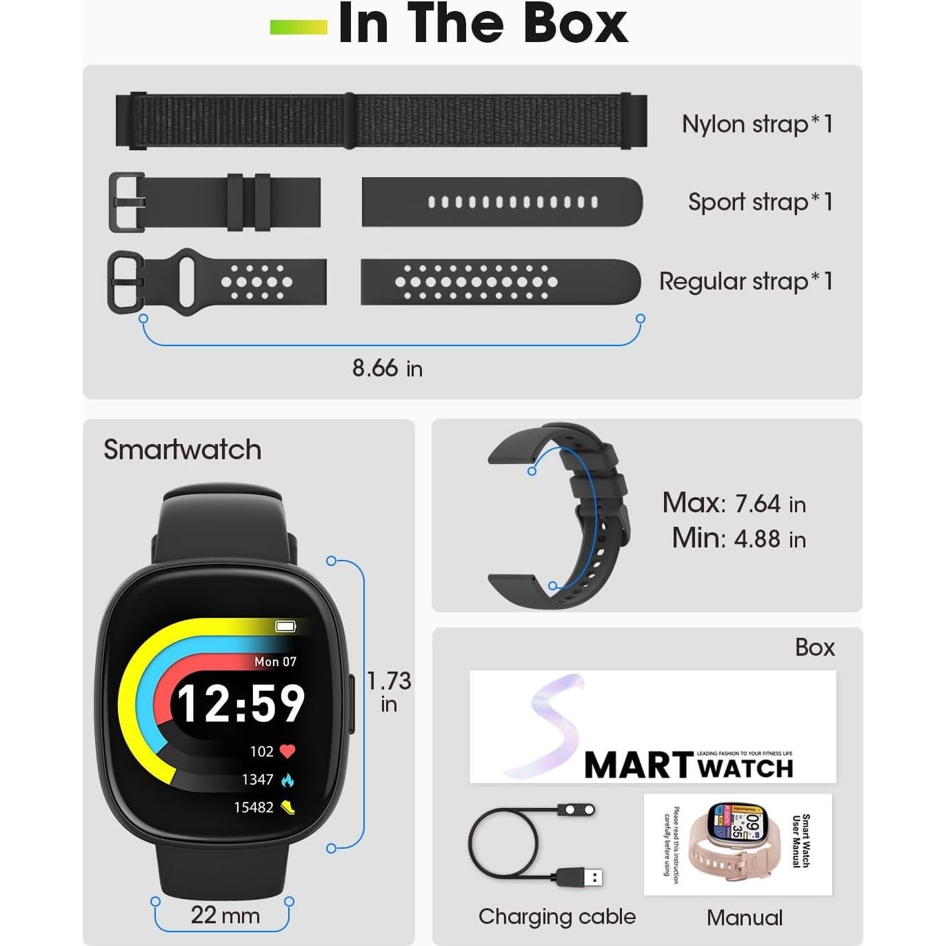 Reloj Inteligente Sanorum con Bluetooth y Monitor de Salud