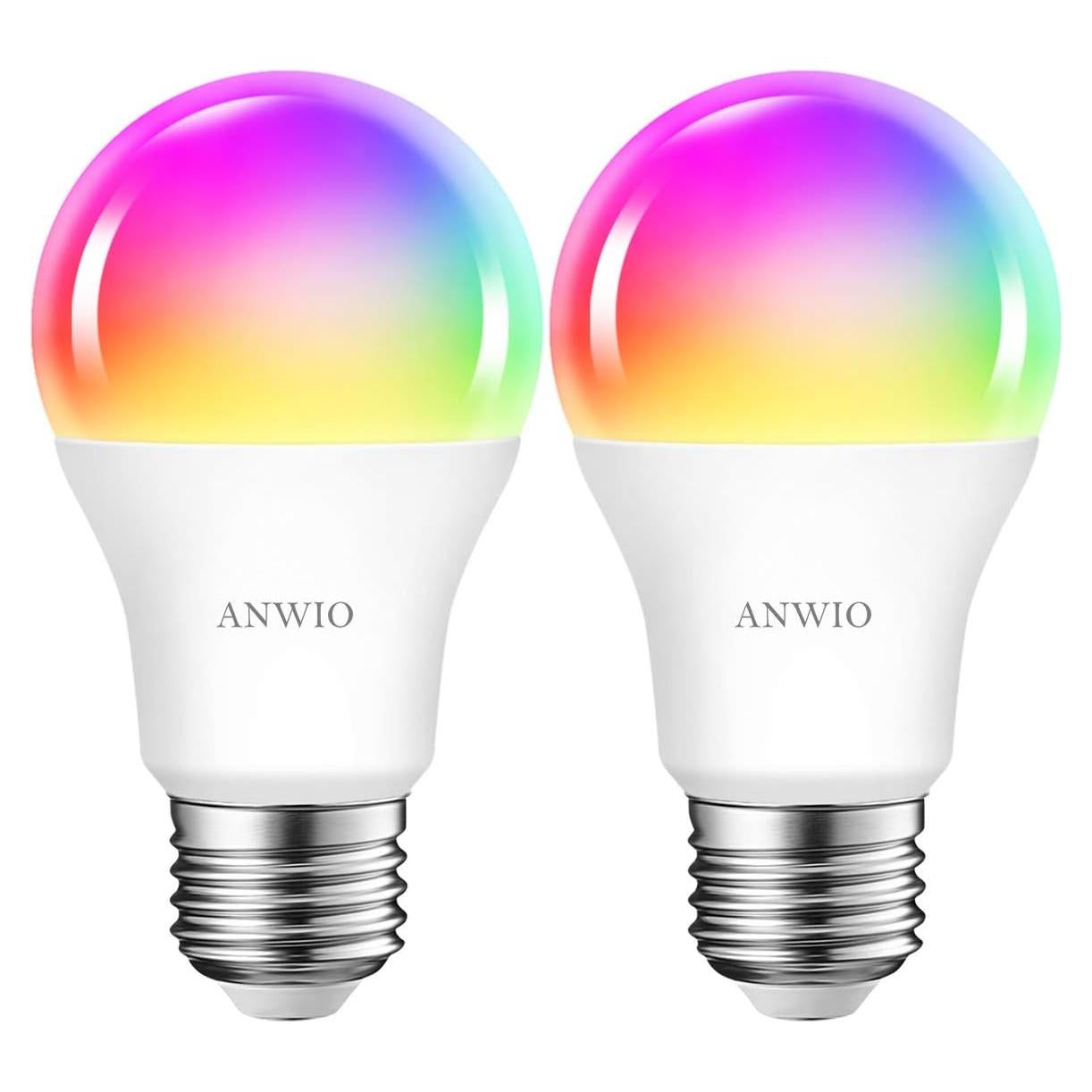 Bombillas Inteligentes ANWIO 8.5W E26 LED Paquete de 2