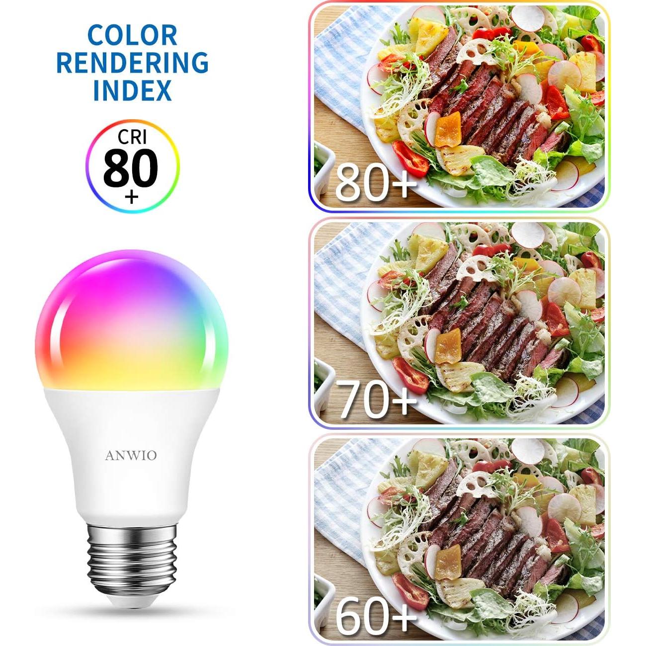 Bombillas Inteligentes ANWIO 8.5W E26 LED Paquete de 2