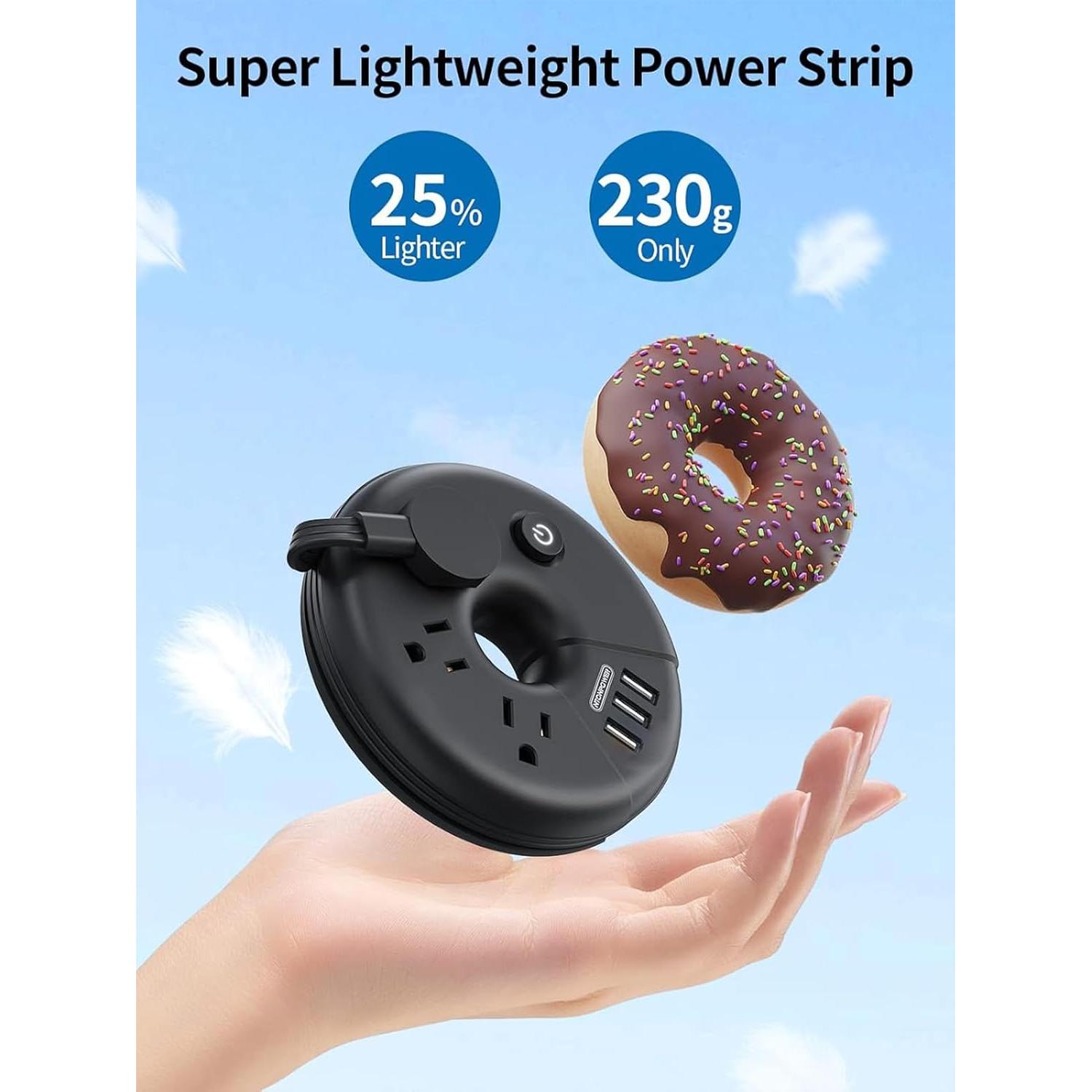 Regleta de Viaje NTONPOWER 3 Puertos USB 0.91m Aprobada Cruceros