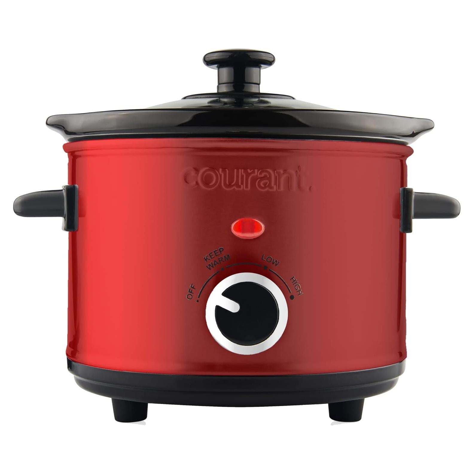 Cocina Lenta Courant 1.6 QT (1.4 L) Roja, 3 Configuraciones