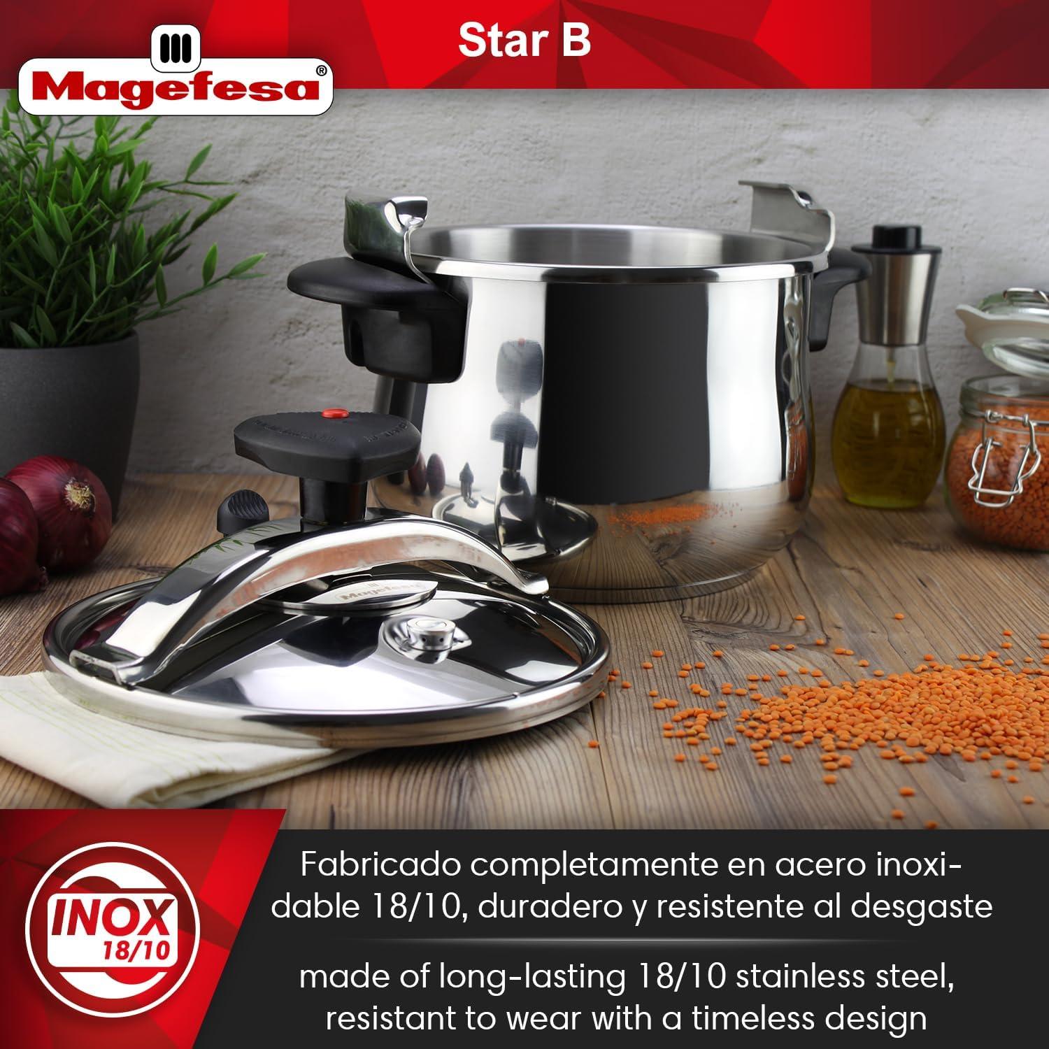 Olla a Presión Magefesa Star 6.3 Qt Acero Inoxidable 18/10