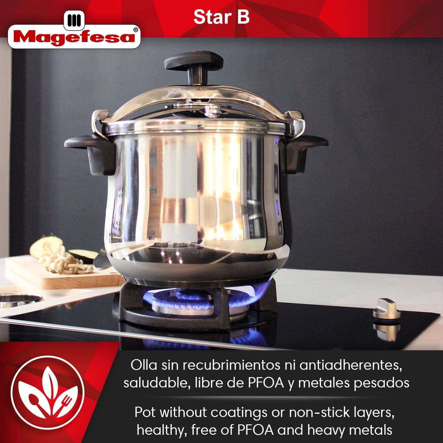 Olla a Presión Magefesa Star 6.3 Qt Acero Inoxidable 18/10