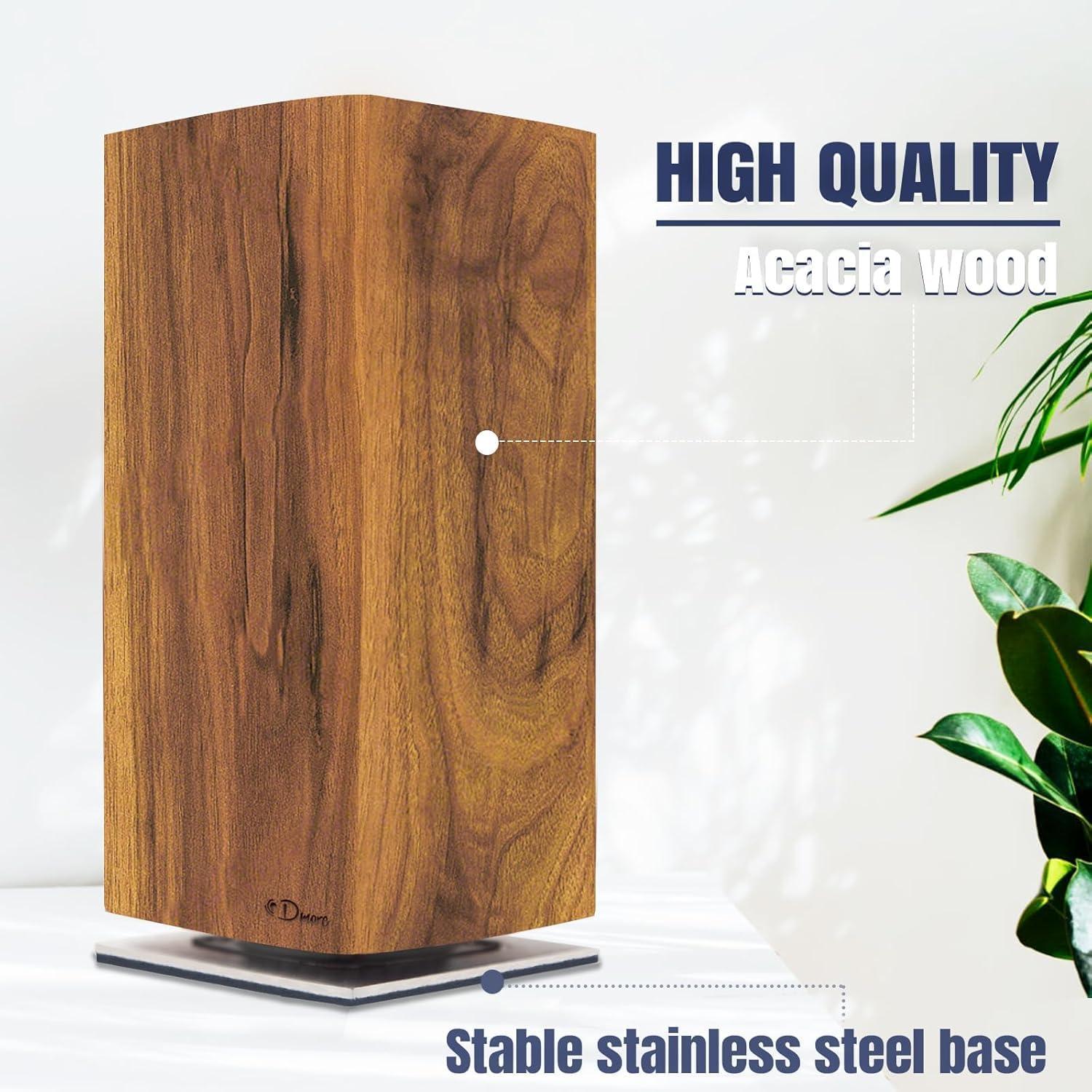 Bloque Magnético para Cuchillos Dmore 360° Madera Acacia