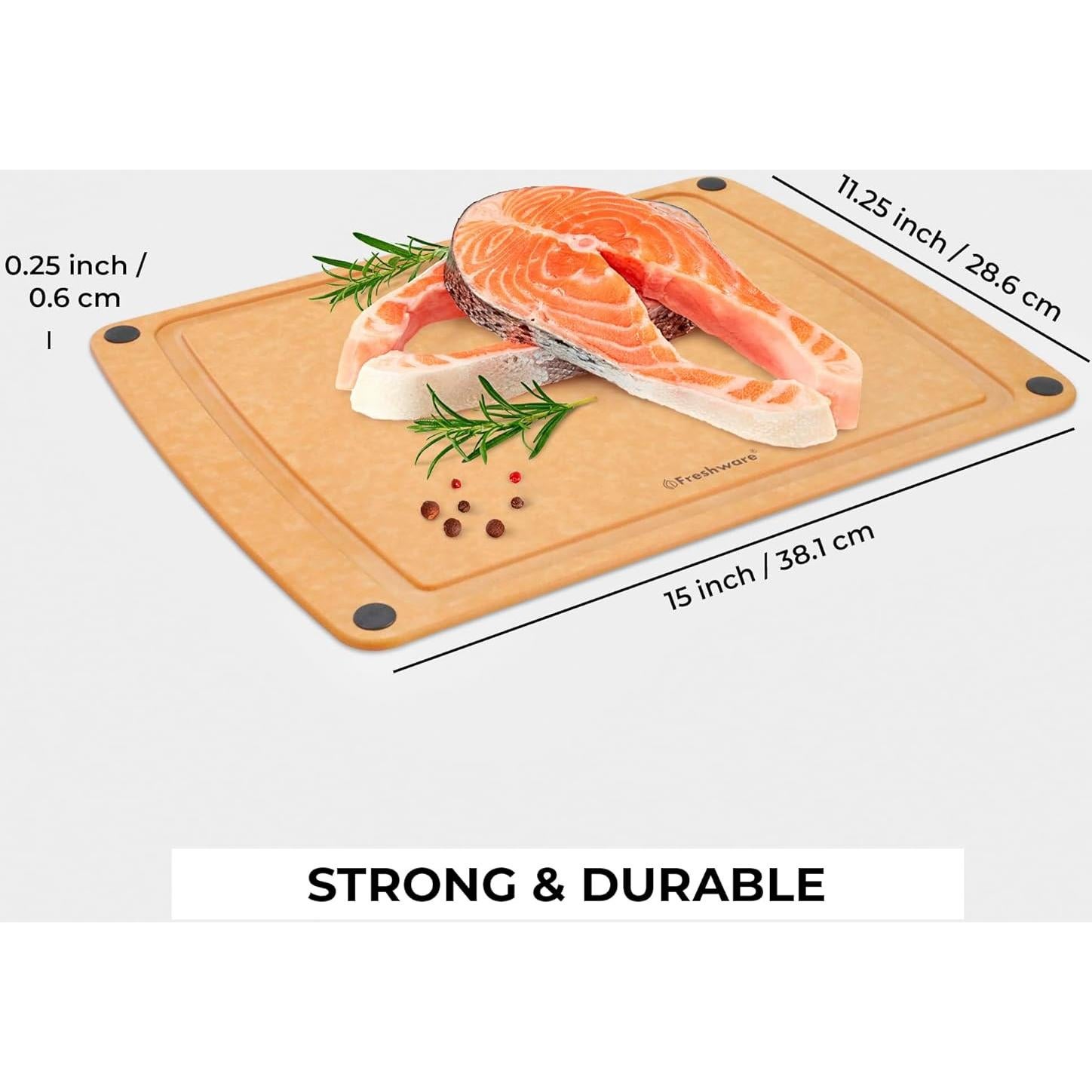 Tabla de Cortar de Madera Freshware 37.1x27.9cm con Surco