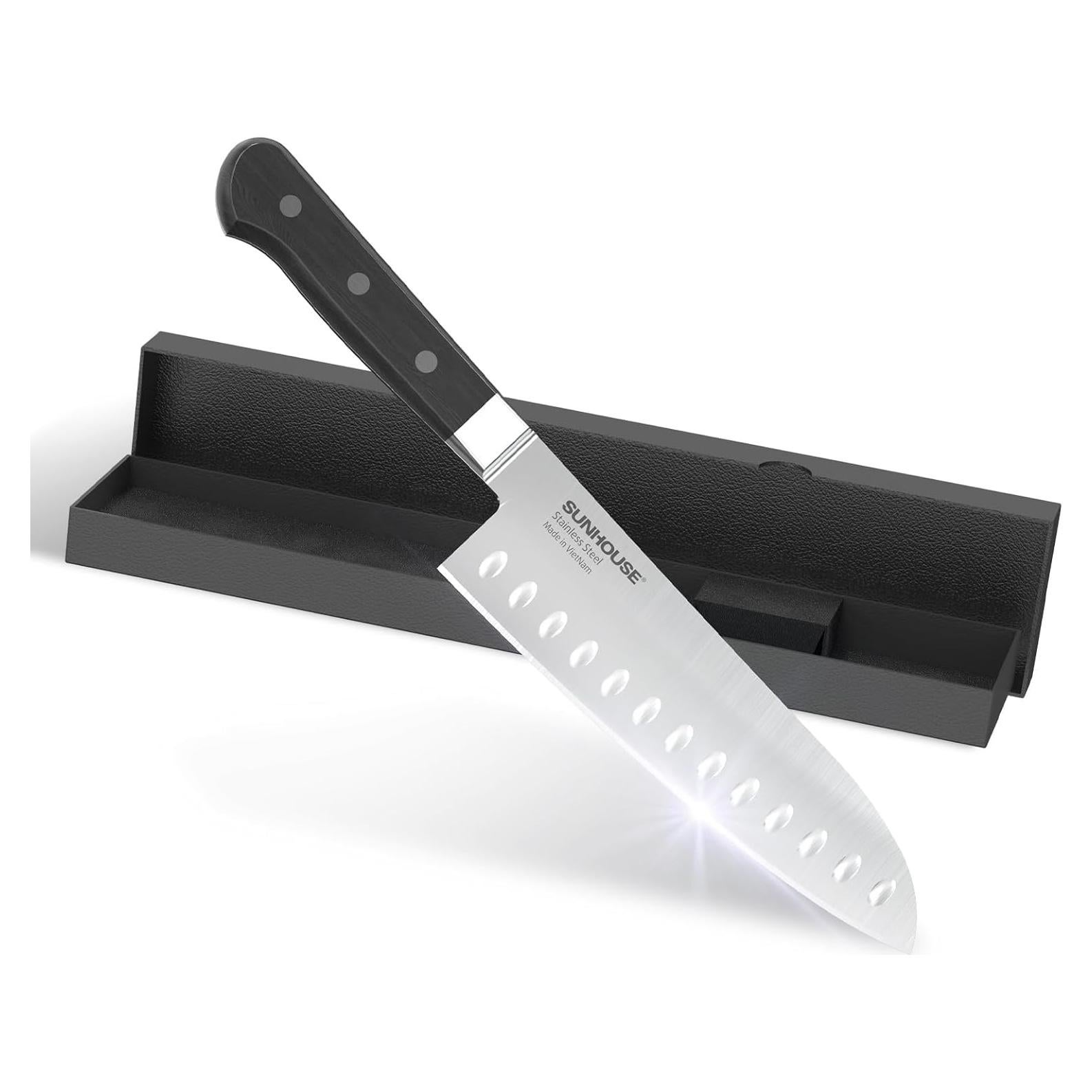 Cuchillo Santoku Sunhouse 17.78 cm Acero AUS-8 Mango Ergonómico