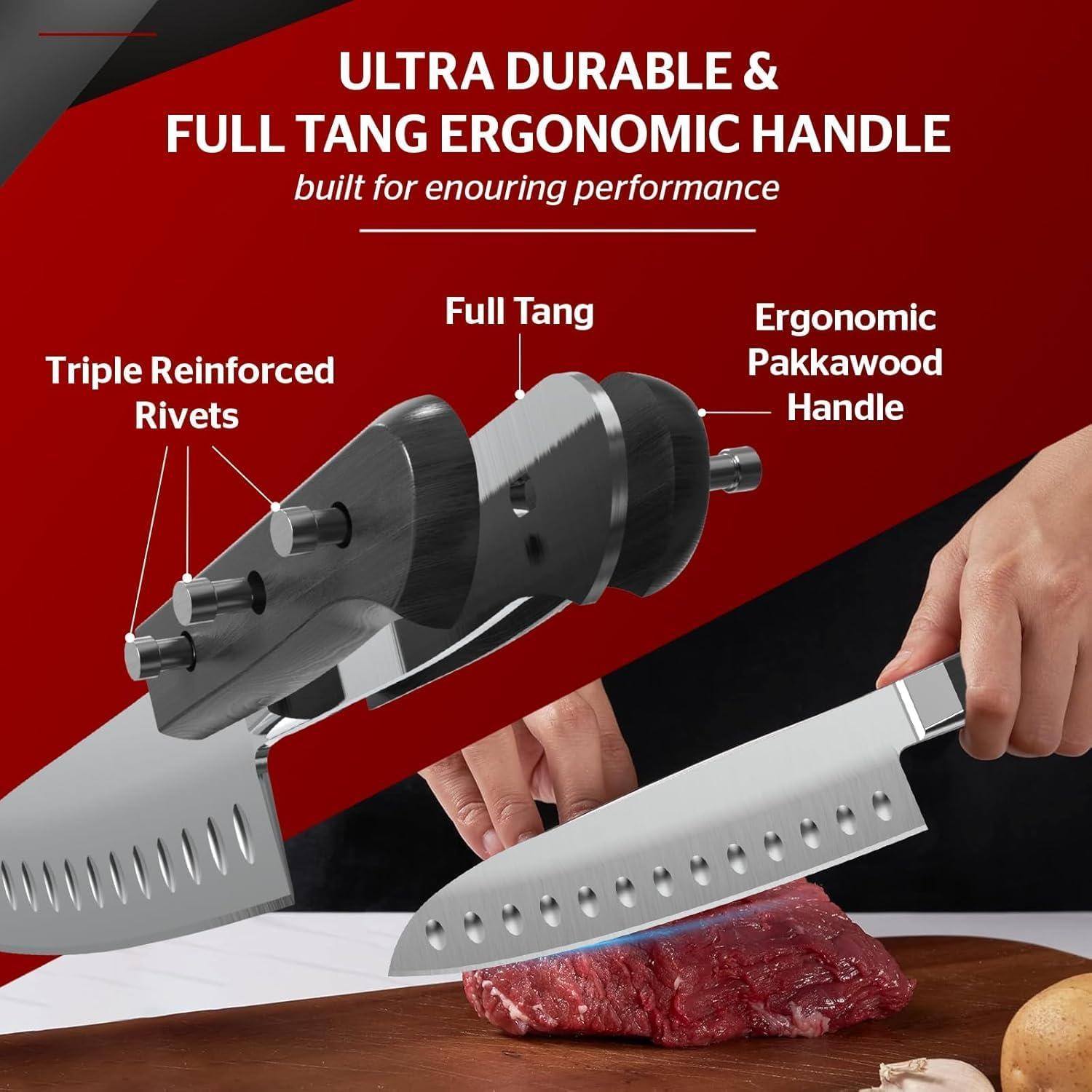 Cuchillo Santoku Sunhouse 17.78 cm Acero AUS-8 Mango Ergonómico