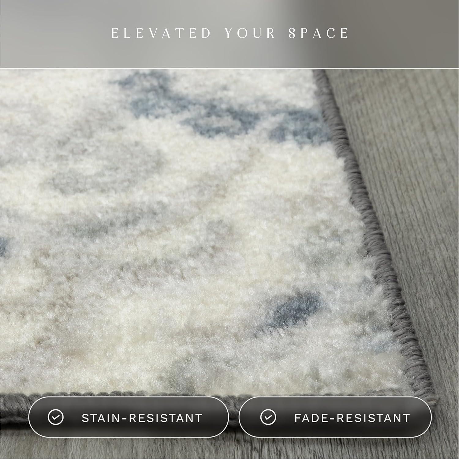 Alfombra de Área Maples Rugs Blooming Damask 116x76 cm Gris/Azul