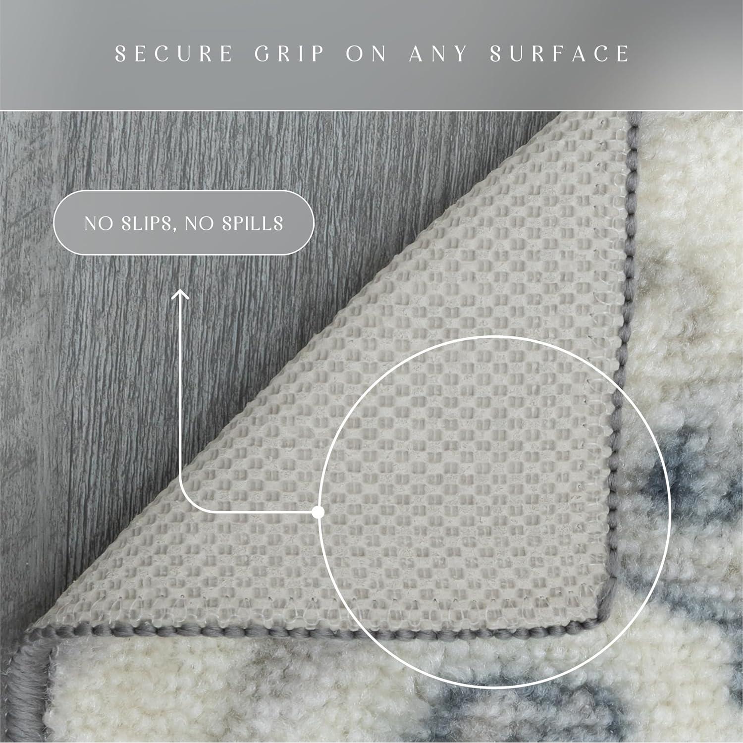 Alfombra de Área Maples Rugs Blooming Damask 116x76 cm Gris/Azul