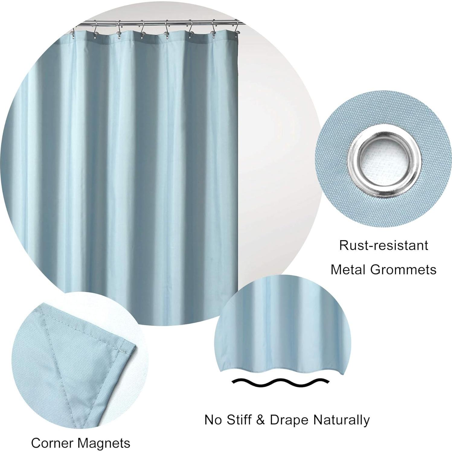 Cortina de Ducha N&Y HOME 1.83m Impermeable TPU Azul