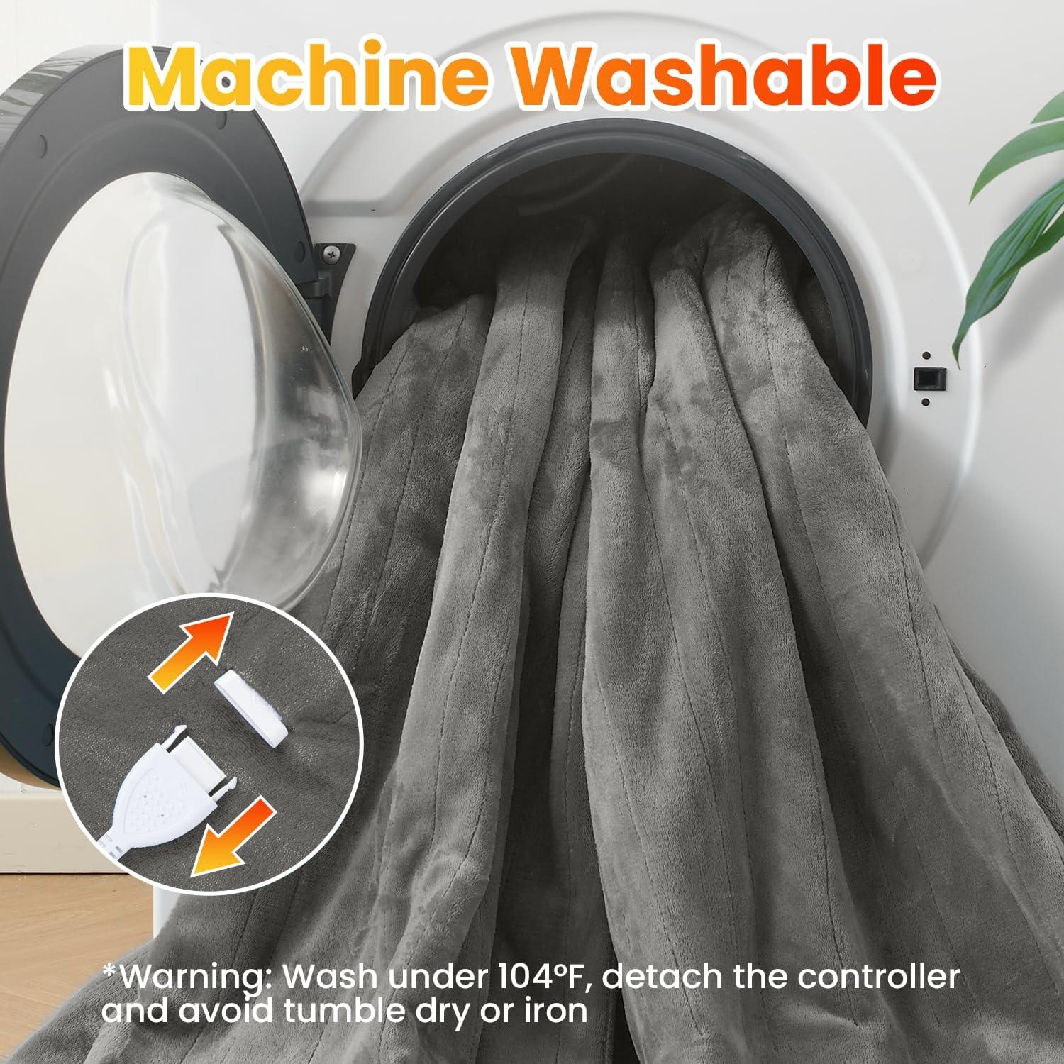 Manta Térmica Eléctrica WOOMER Individual 157x213cm 10 Niveles