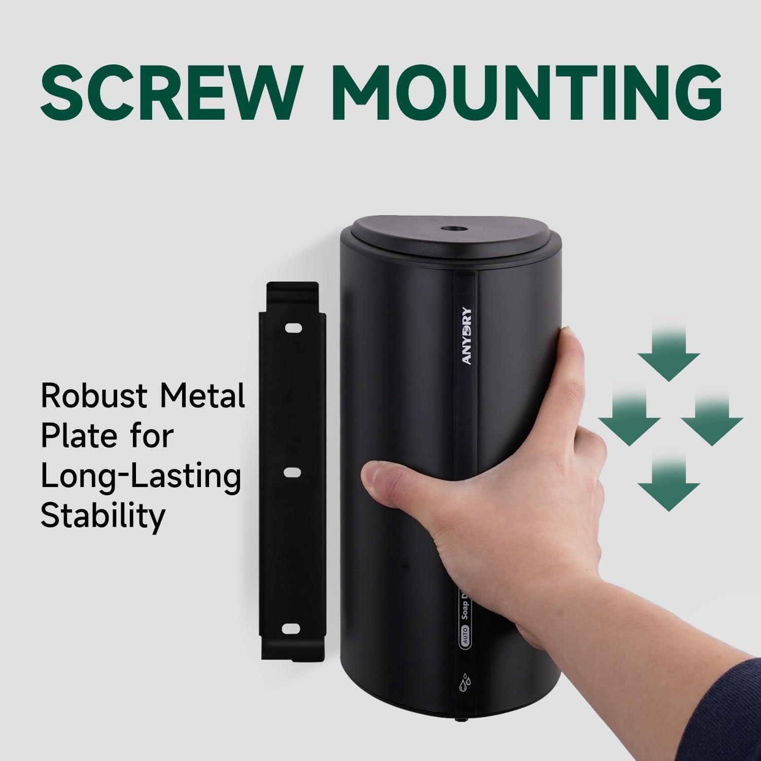 Dispensador Automático de Jabón Líquido AnyDry 850ml Negro