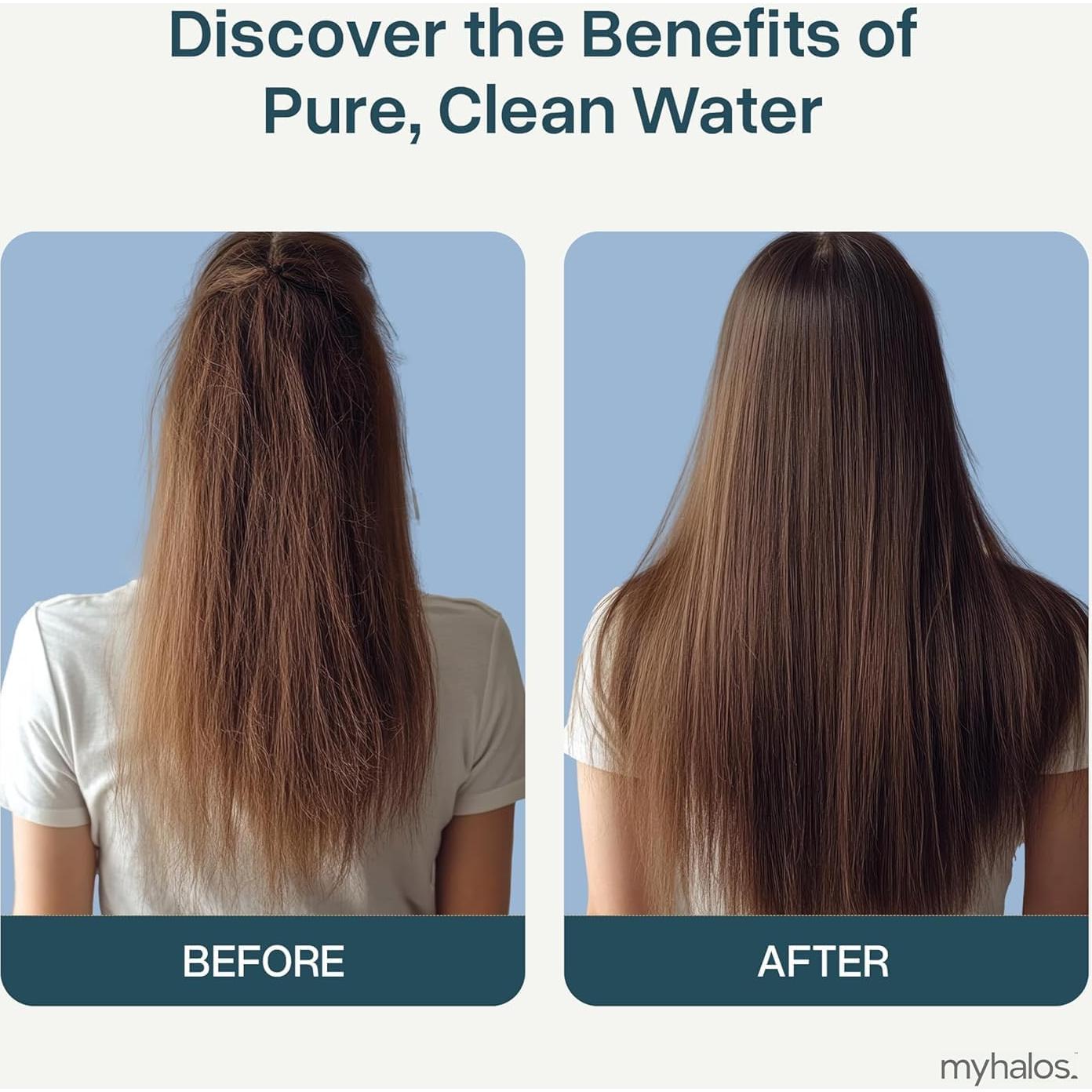 Filtro de Ducha MyHalos® para Agua Dura - Alta Presión, Negro