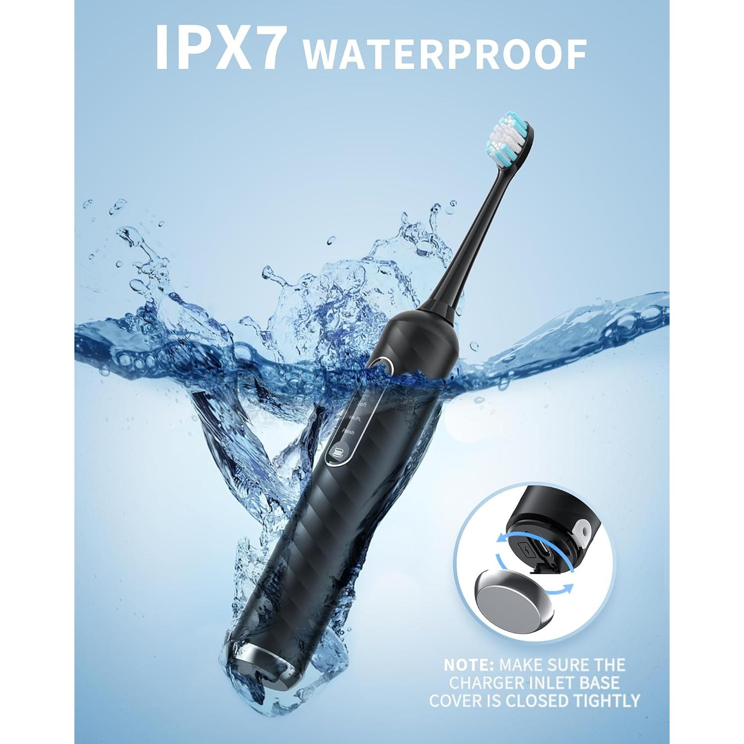 Cepillo de dientes eléctrico y irrigador Duolosy 4 en 1 negro