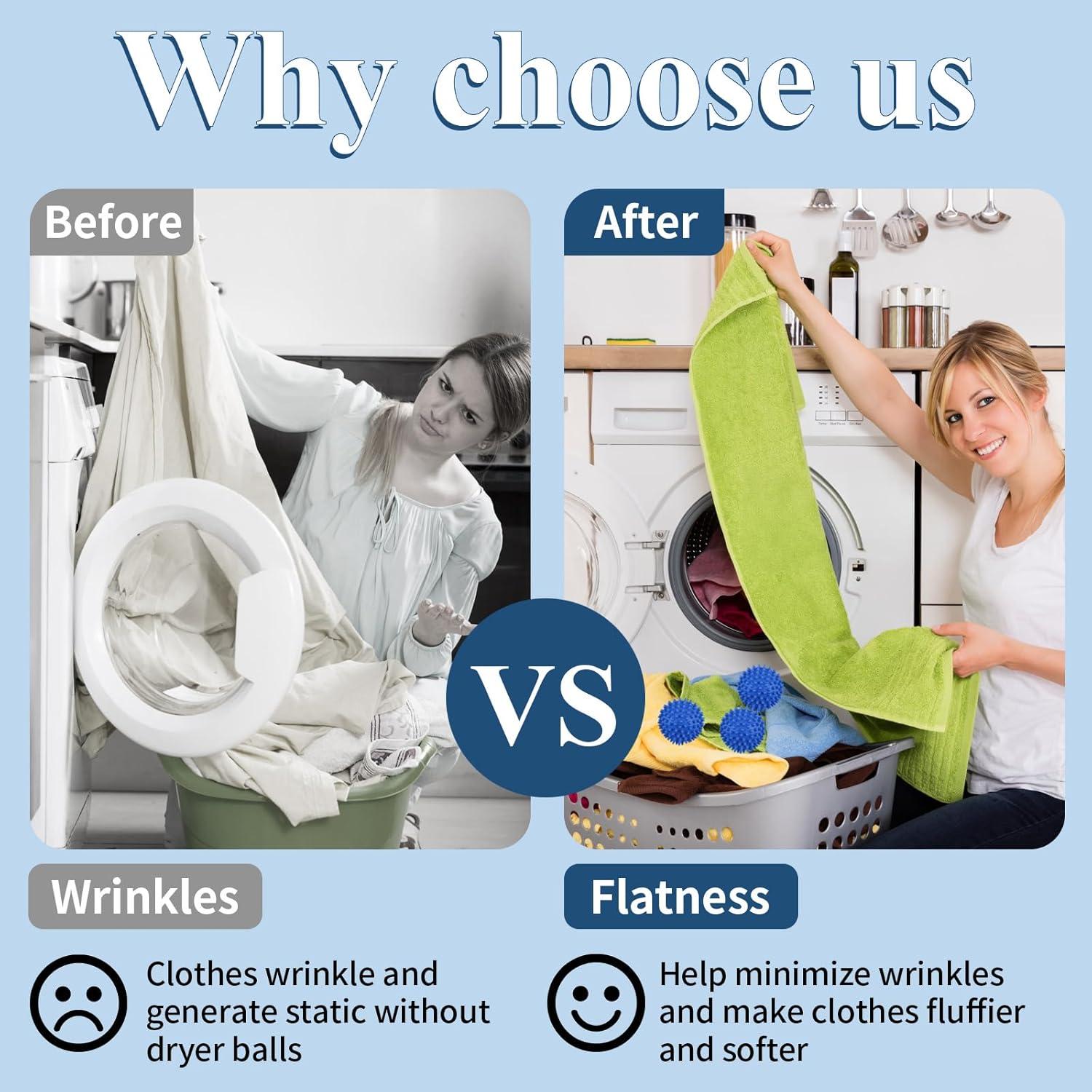 Paquete de 6 Pelotas de Secadora PEASUG - Azul, 6.1 cm