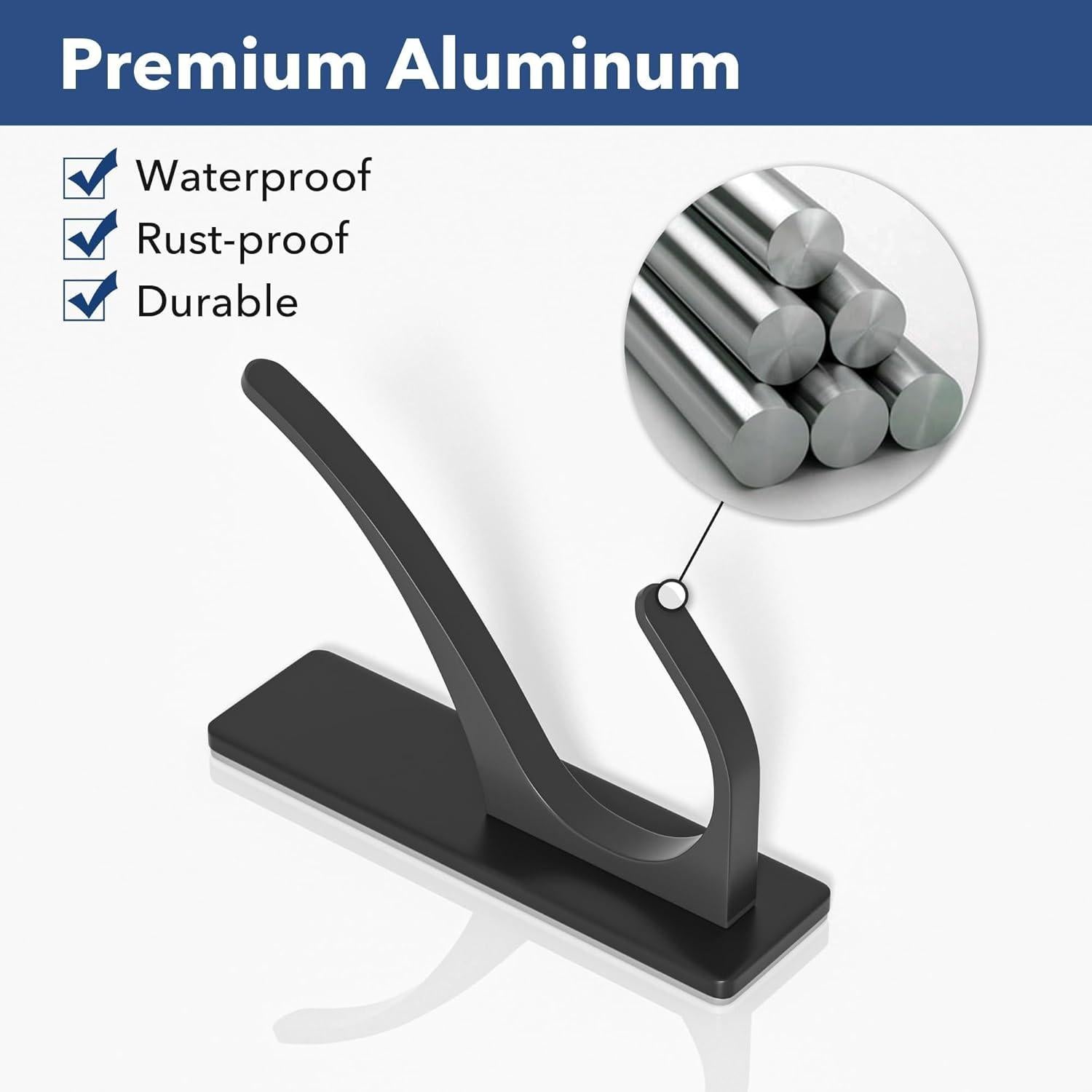 Ganchos Adhesivos de Acero Inoxidable Pickpiff - Paquete de 4, Negro