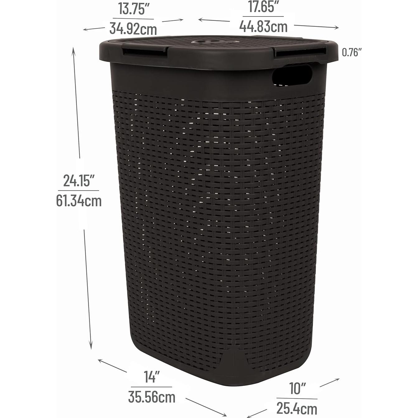 Cesto de Ropa Slim Mind Reader 60L con Tapa Marrón