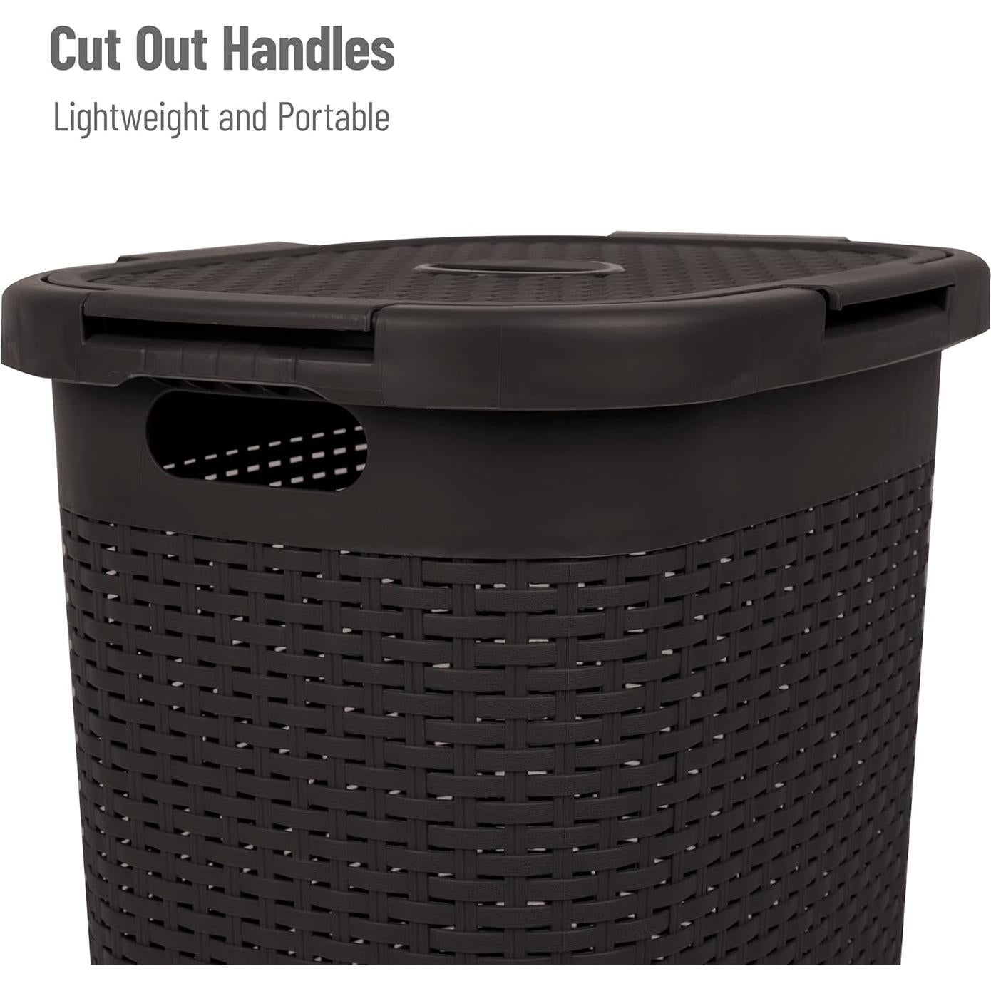 Cesto de Ropa Slim Mind Reader 60L con Tapa Marrón