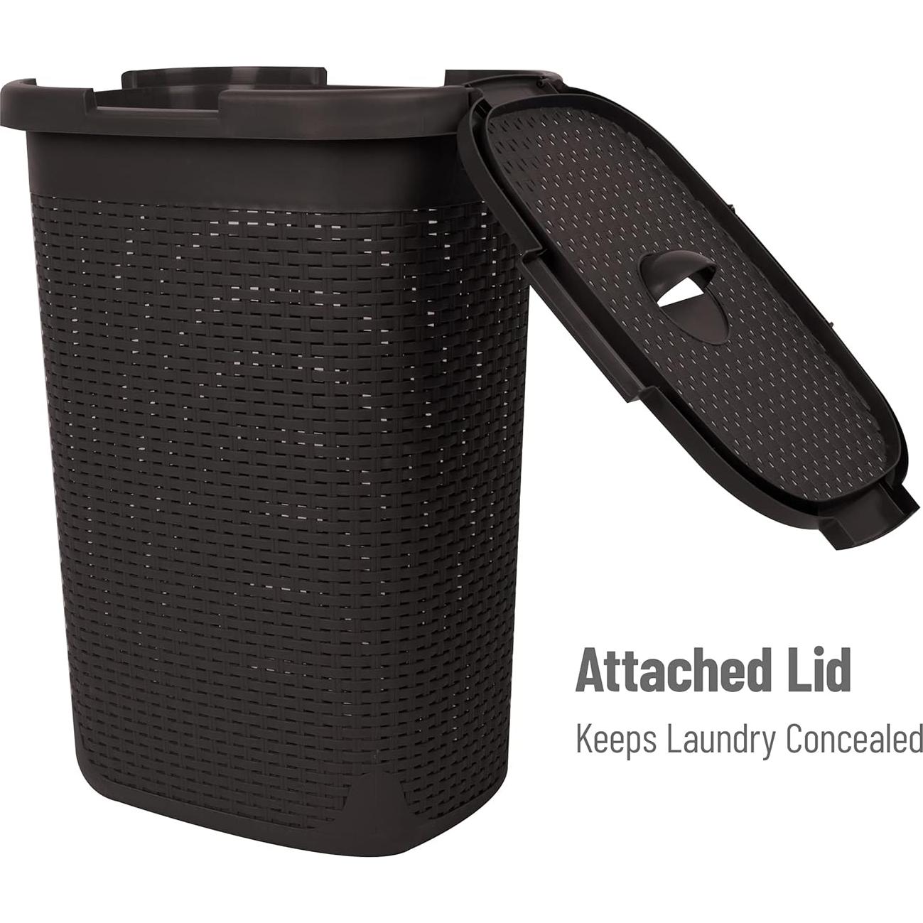 Cesto de Ropa Slim Mind Reader 60L con Tapa Marrón