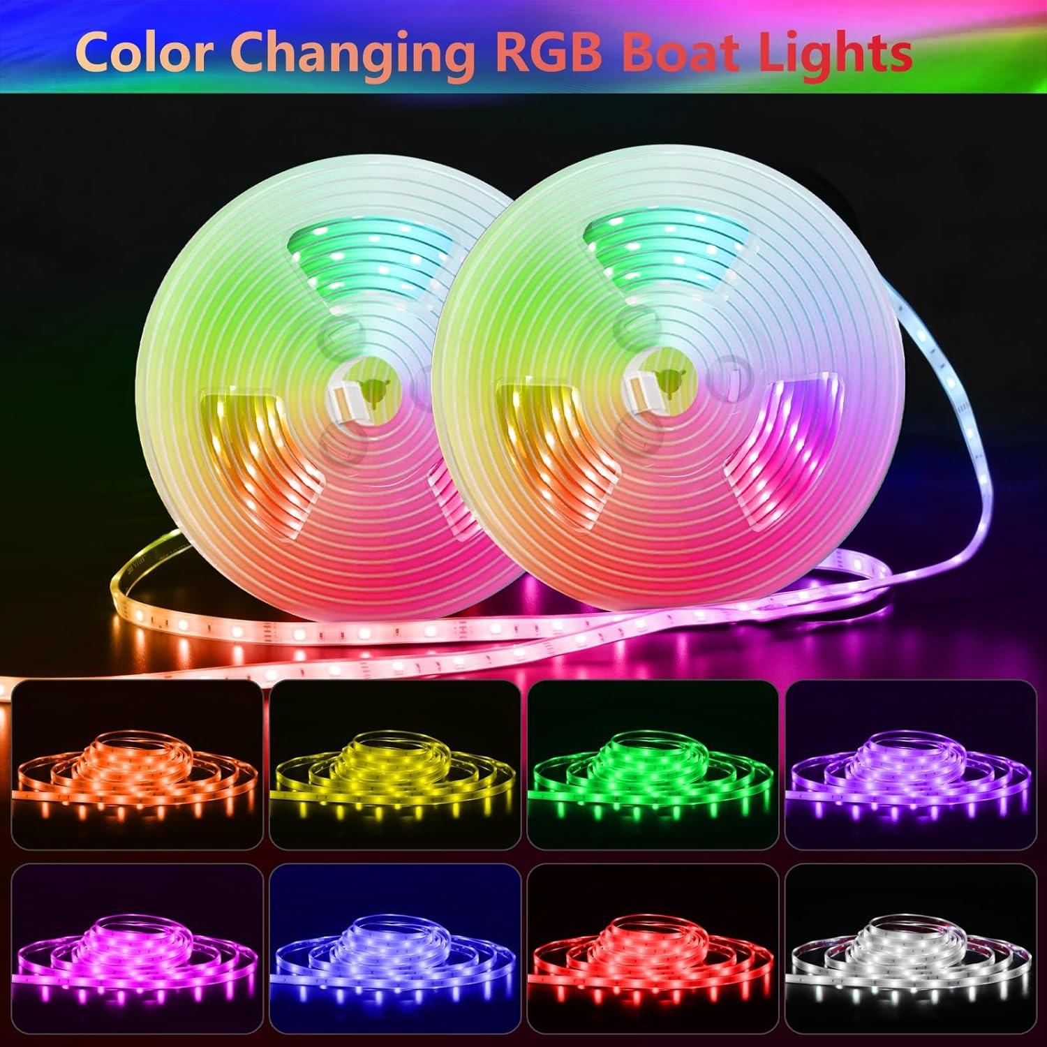 Luces de tira LED Vbakor 10m RGB impermeables para barco