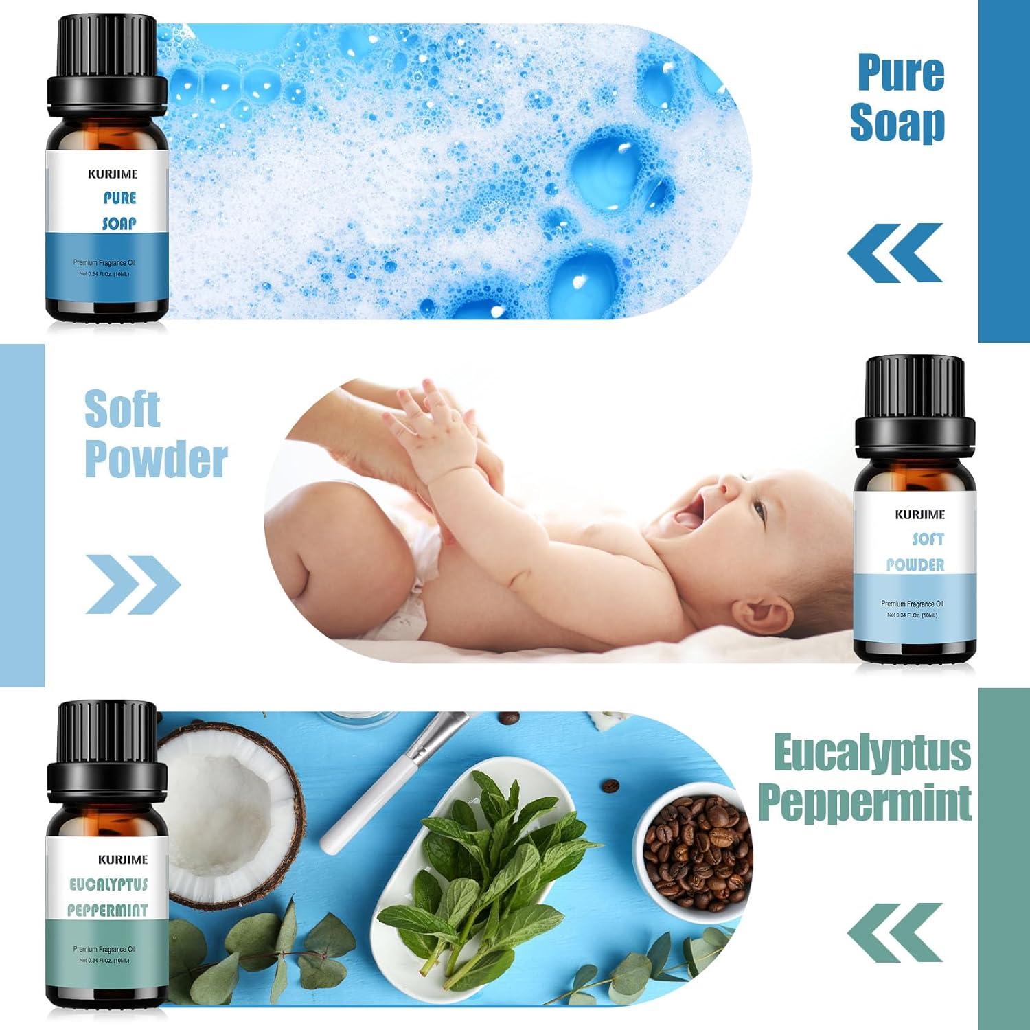 Juego de Aceites Esenciales KURJIME 6x10ml Aromas Limpios