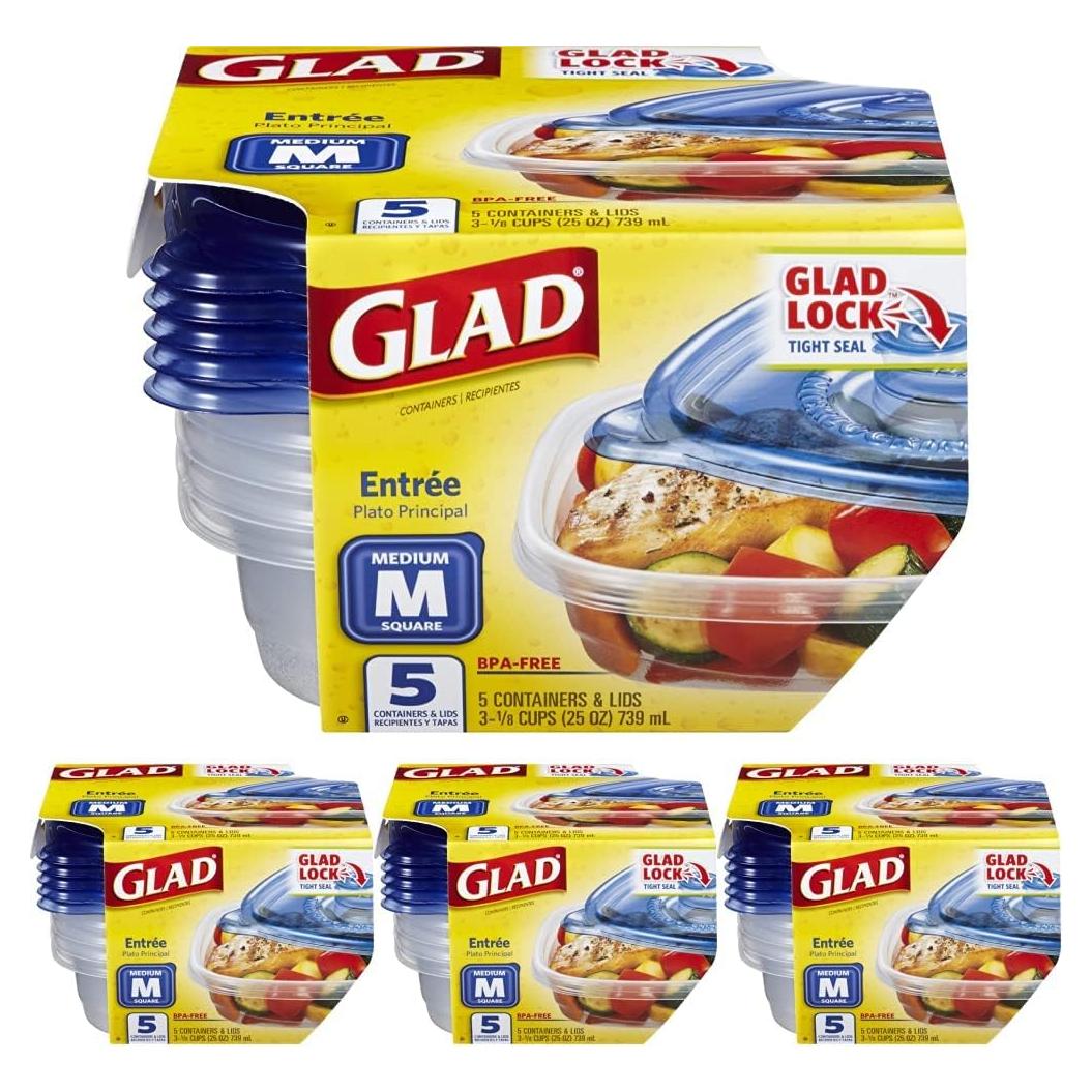 Contenedores de Almacenamiento Glad Cuadrados 25 oz - 4 Piezas