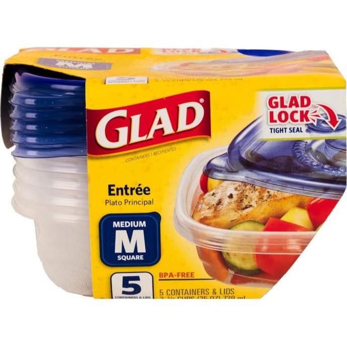 Contenedores de Almacenamiento Glad Cuadrados 25 oz - 4 Piezas