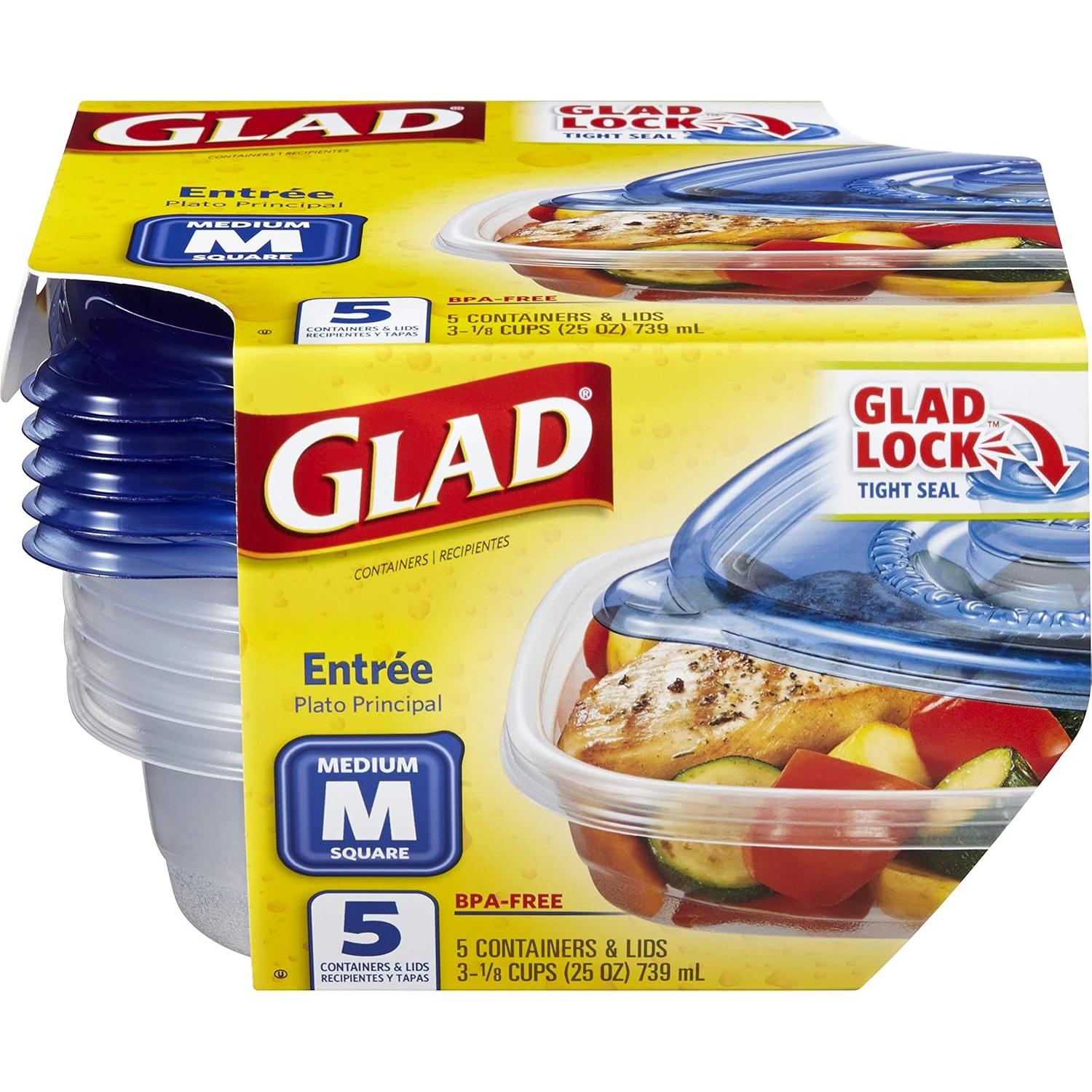 Contenedores de Almacenamiento Glad Cuadrados 25 oz - 4 Piezas
