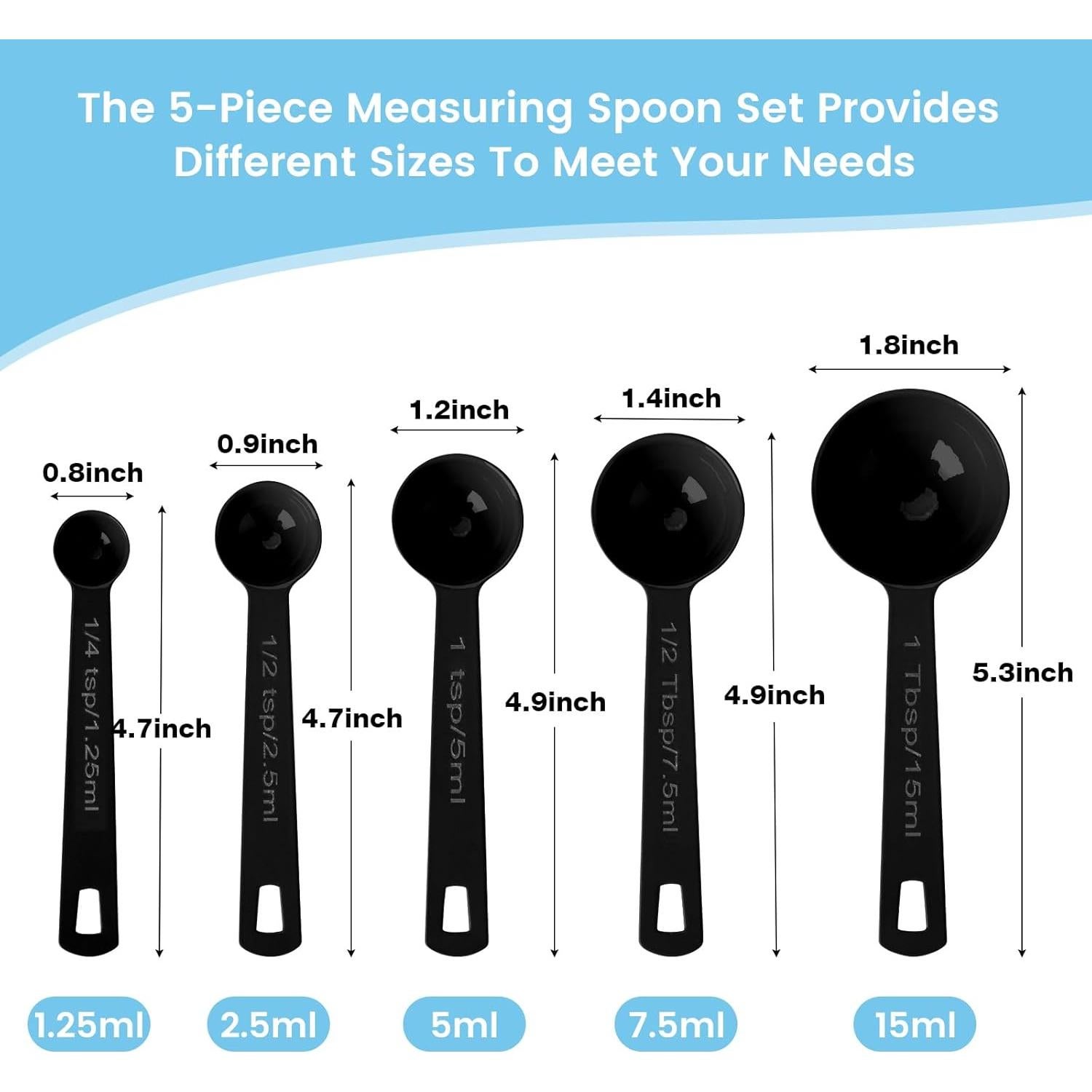 Juego de Cucharas Medidoras de Acero Inoxidable Muchtolove