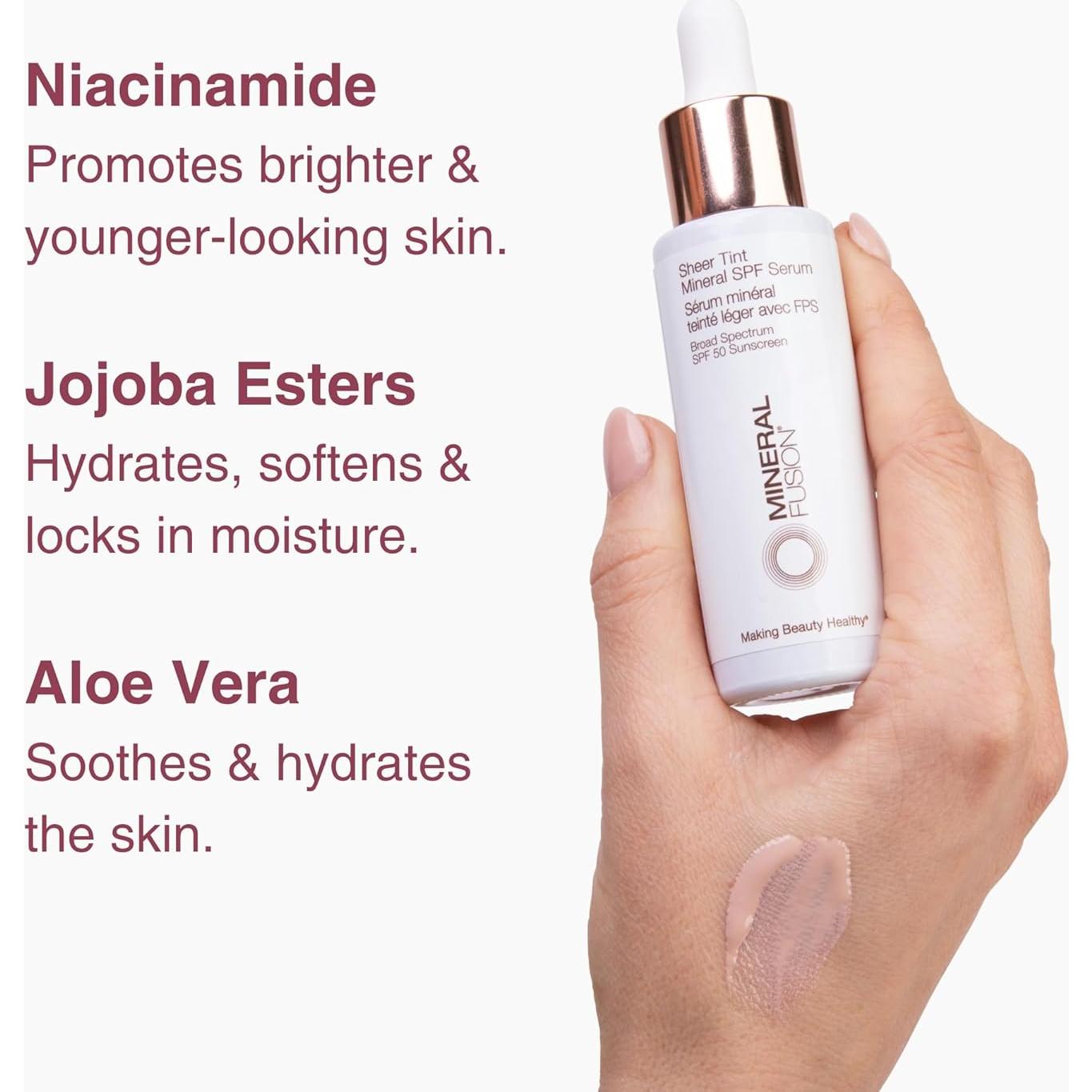 Suero Facial Mineral Fusion SPF 50, 30 ml, Claro, Luminary