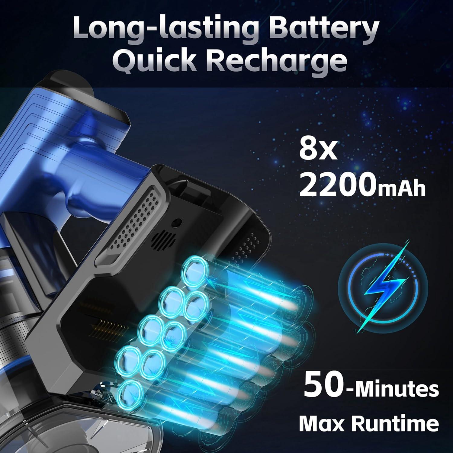 Aspiradora Inalámbrica Powaert V80 45Kpa 1L Azul/Negro