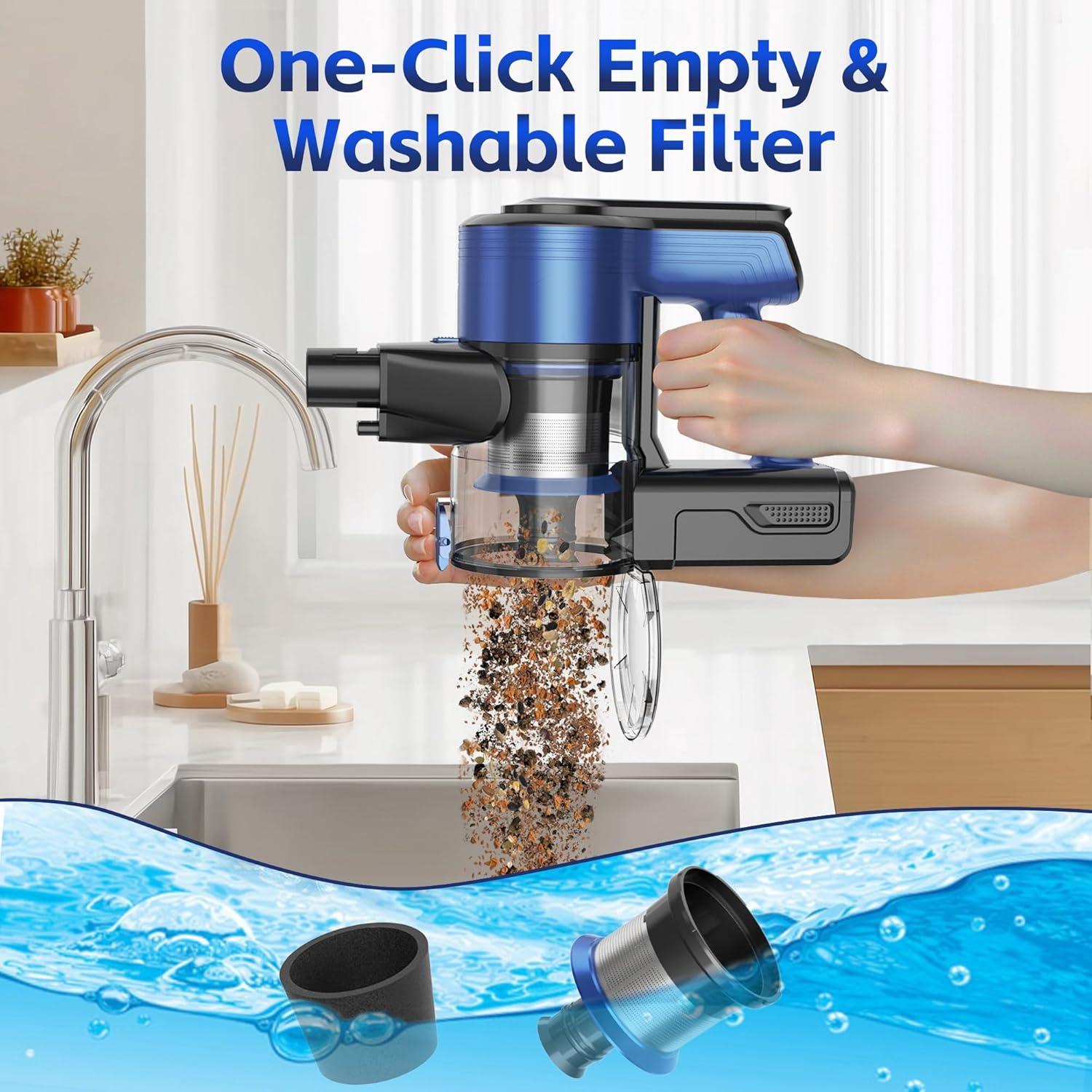 Aspiradora Inalámbrica Powaert V80 45Kpa 1L Azul/Negro