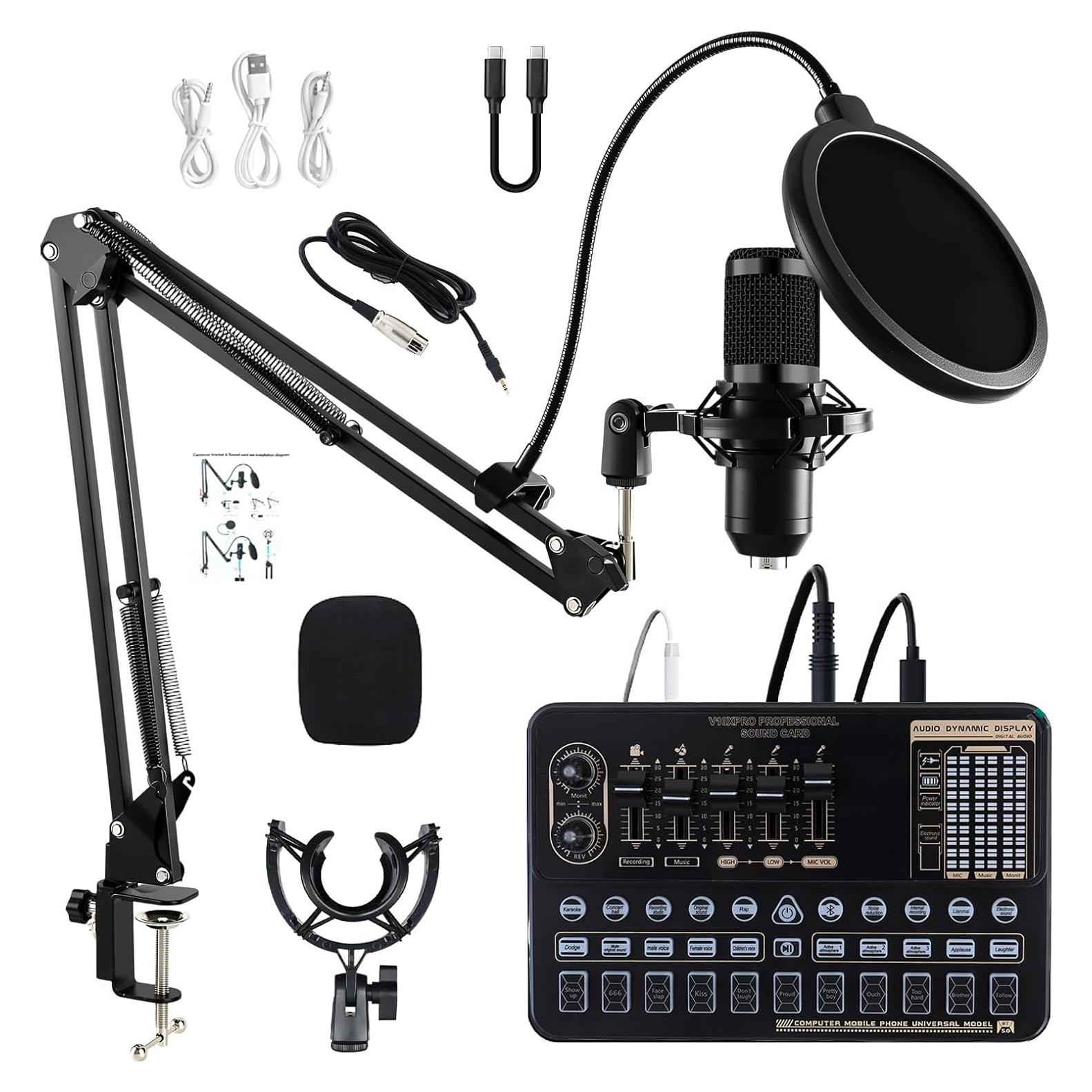 Paquete de Podcast Profesional ALSO GO BM-800 con Mezclador V10XPRO