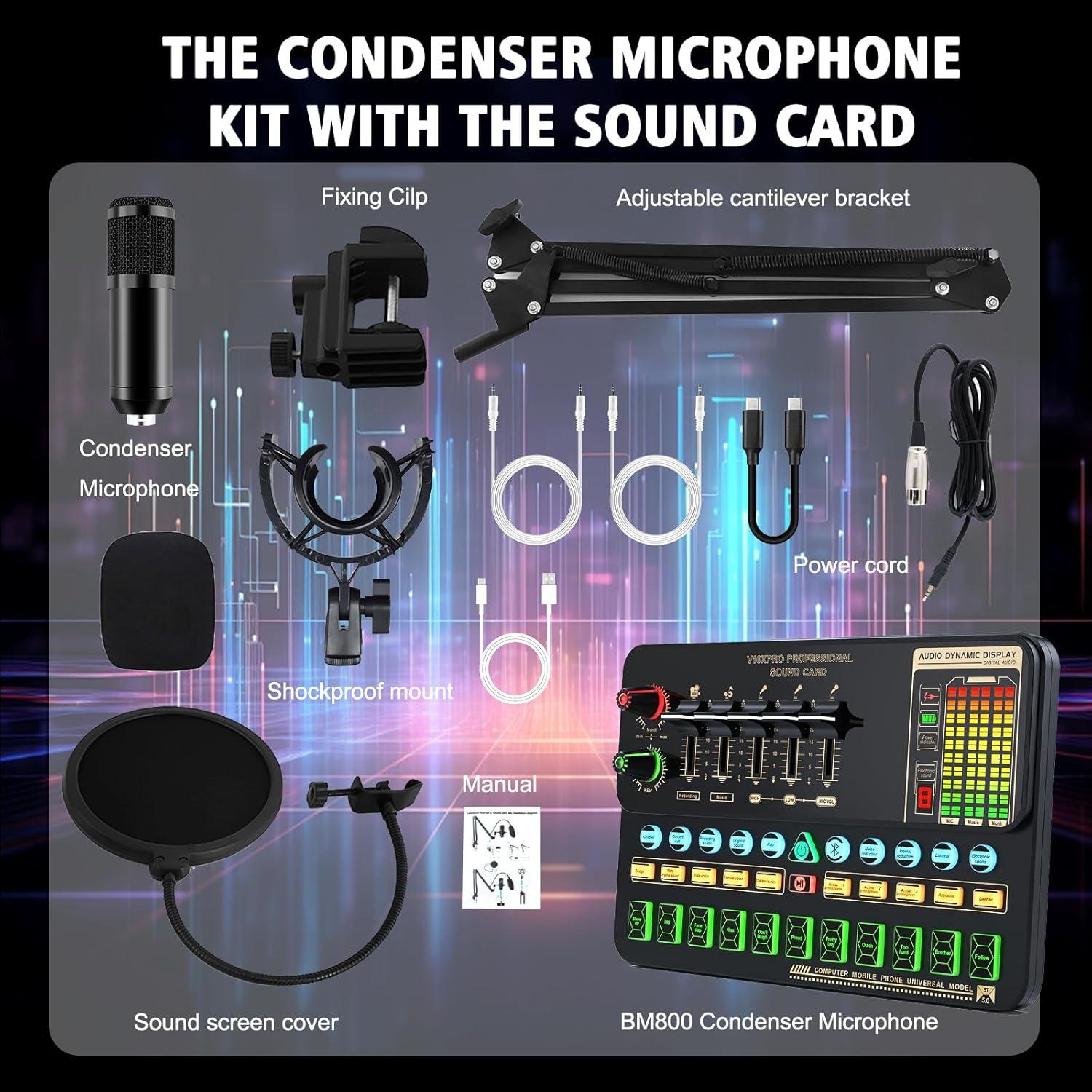 Paquete de Podcast Profesional ALSO GO BM-800 con Mezclador V10XPRO